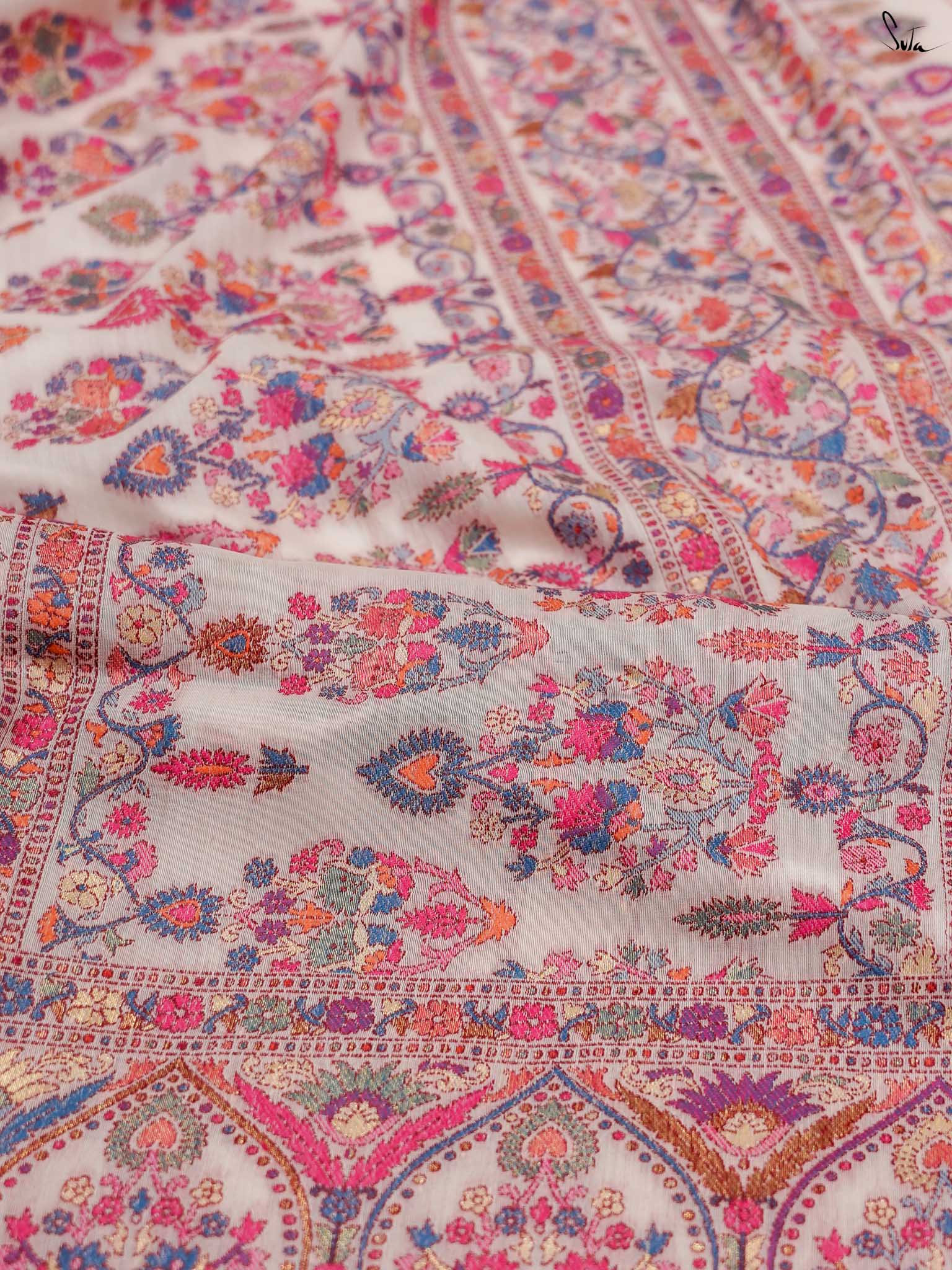 Chinar Pashm Multicolour Woolen Saree