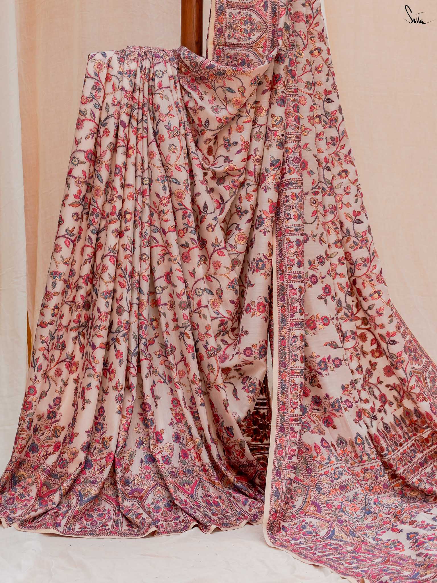 Chinar Pashm Multicolour Woolen Saree