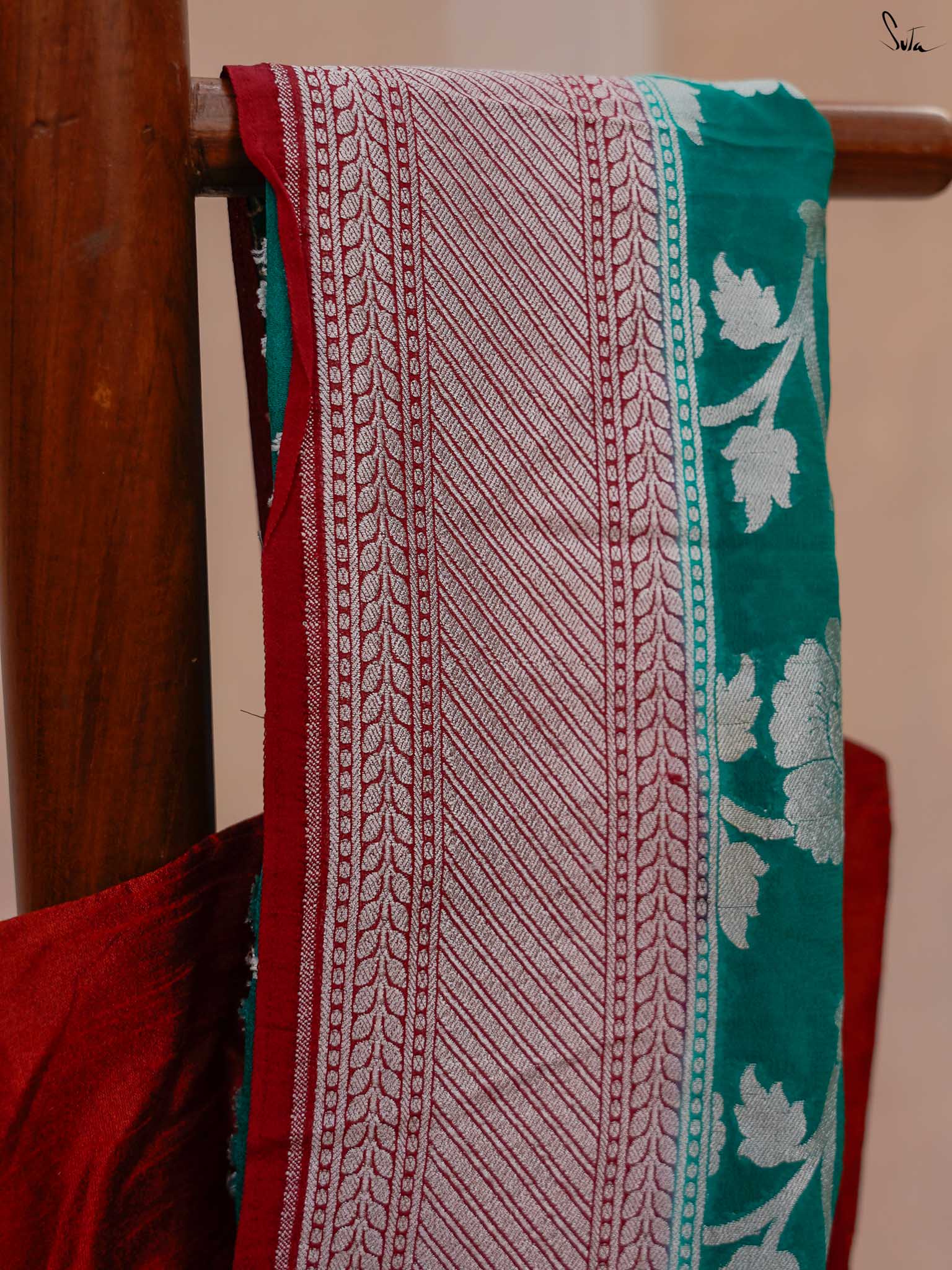 Rebel Rani Green Banarasi Saree