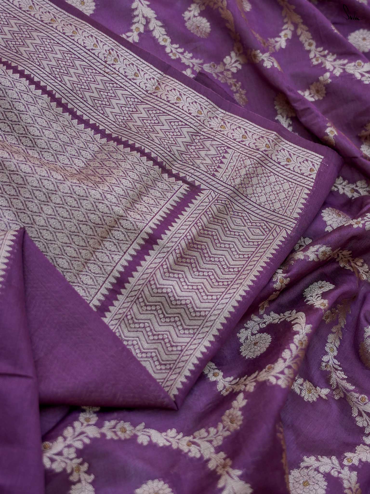 Thumri Wine Banarasi Saree