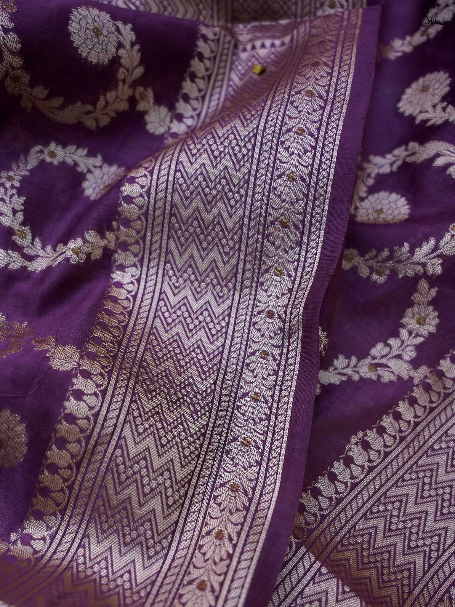 Thumri Wine Banarasi Saree