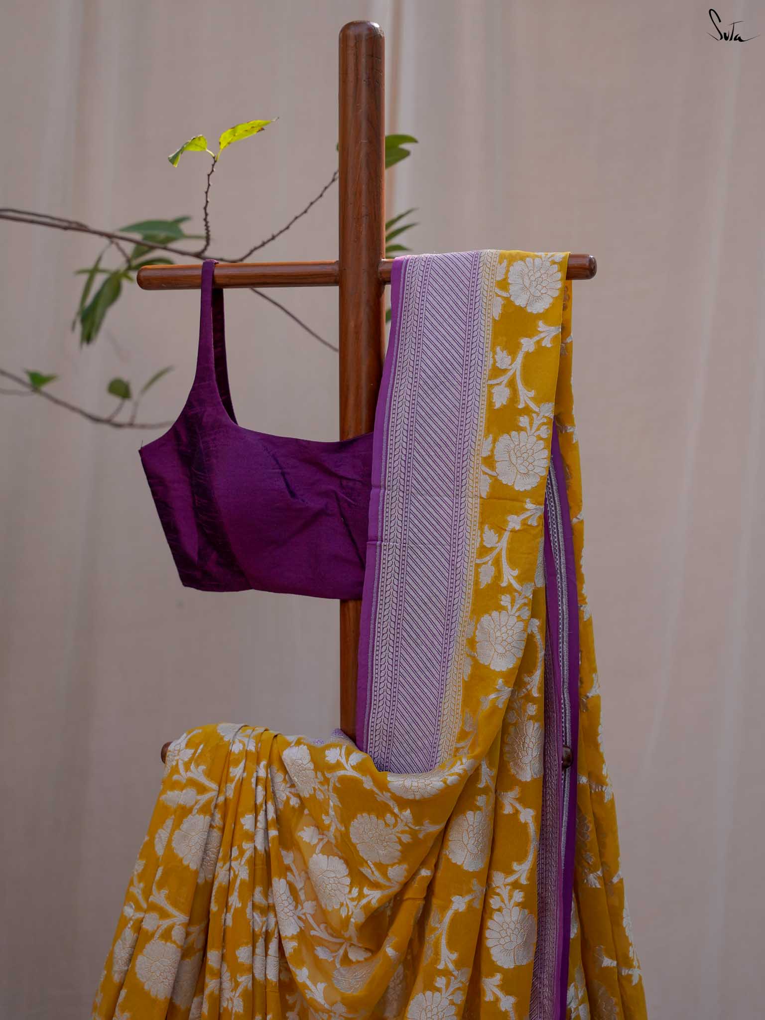 Feminist Farida Yellow Banarasi Saree