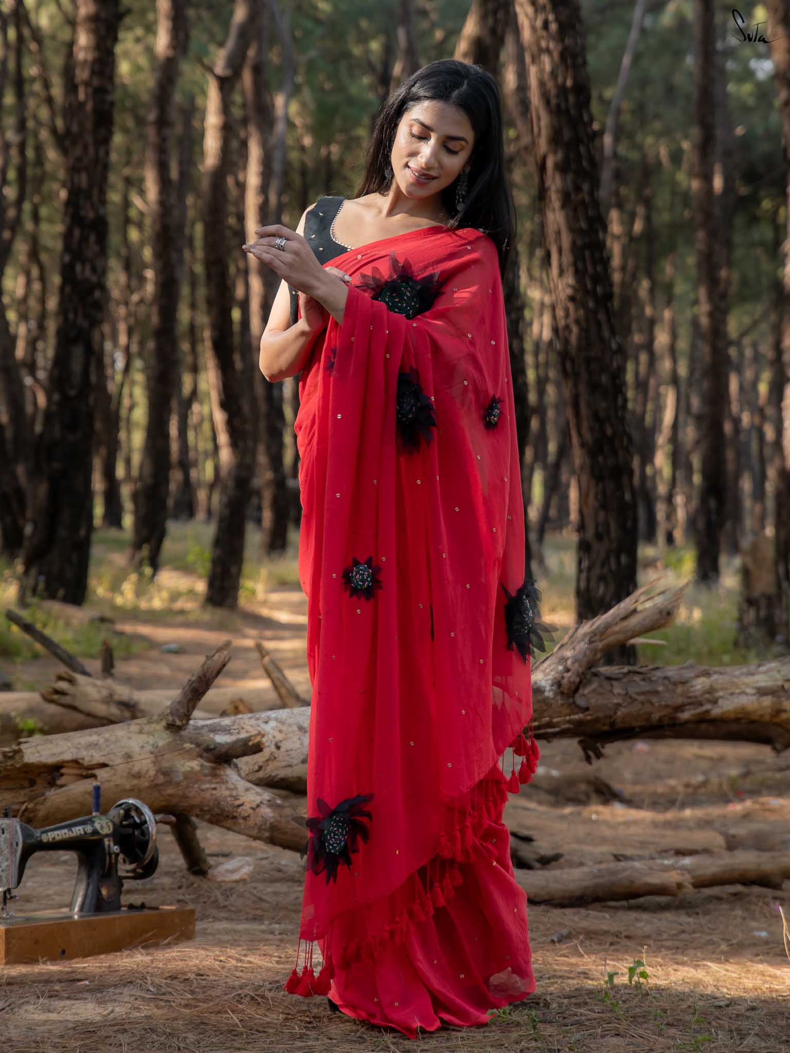 Dipped In Red Sunflower