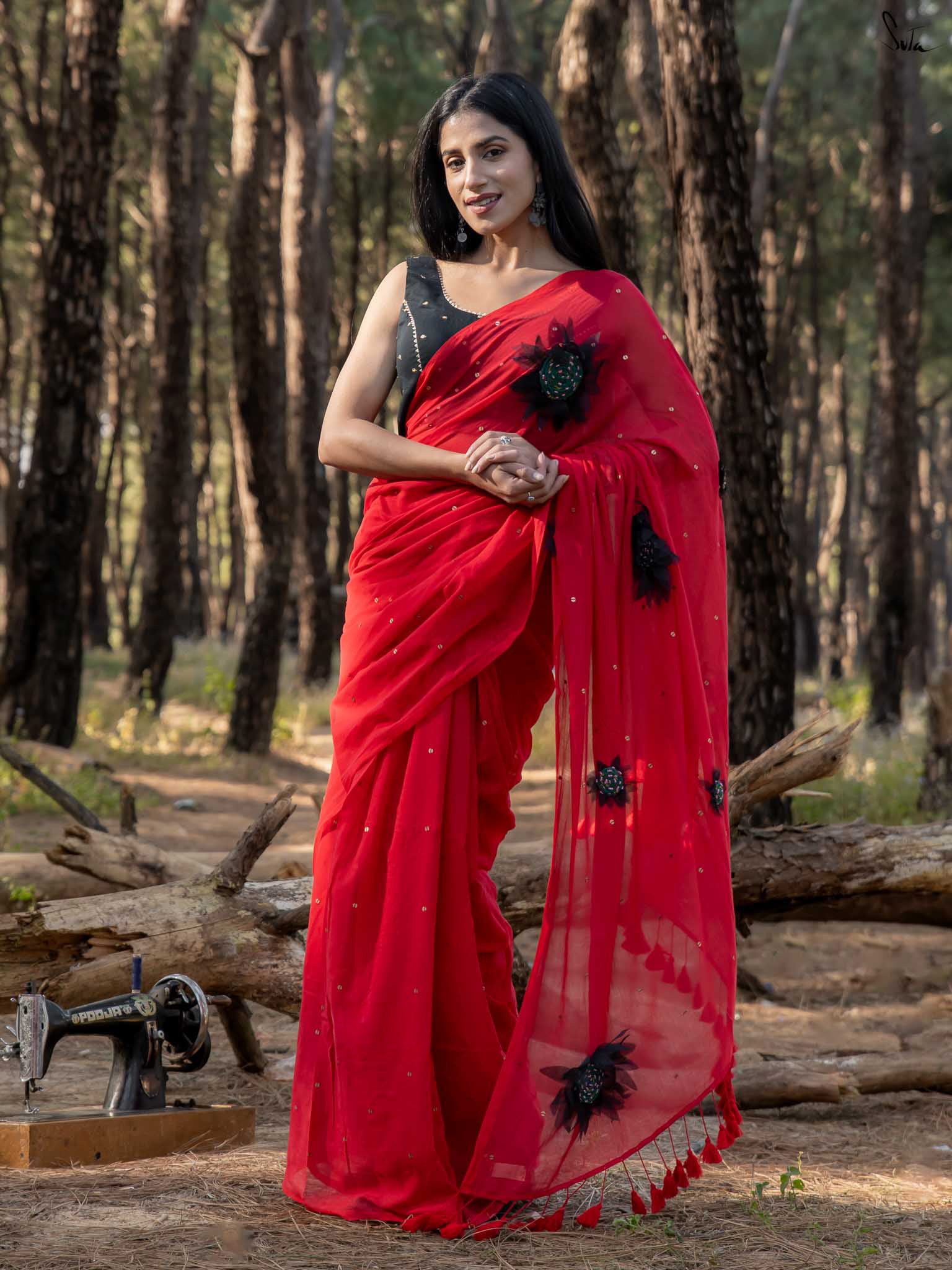 Dipped In Red Sunflower