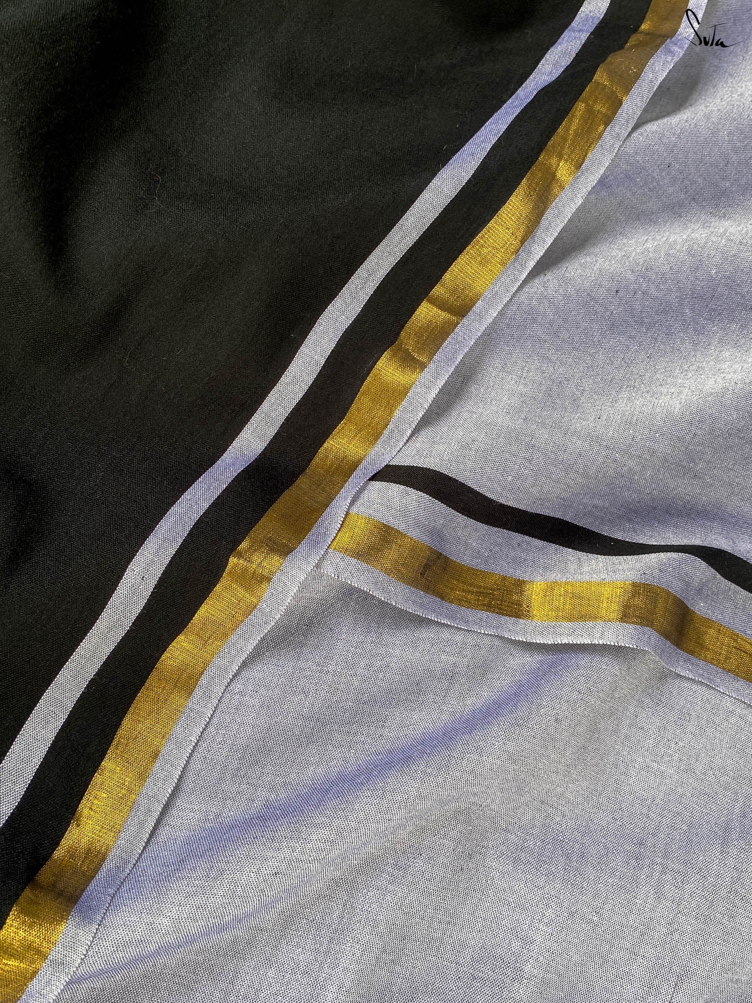 Double Trouble: Black/White Saree