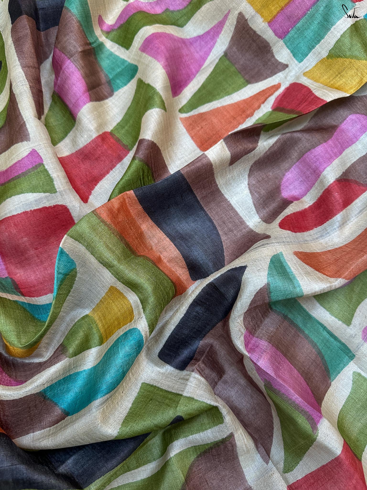 Fusion Rang (Pure Tussar Hand Painted Saree)