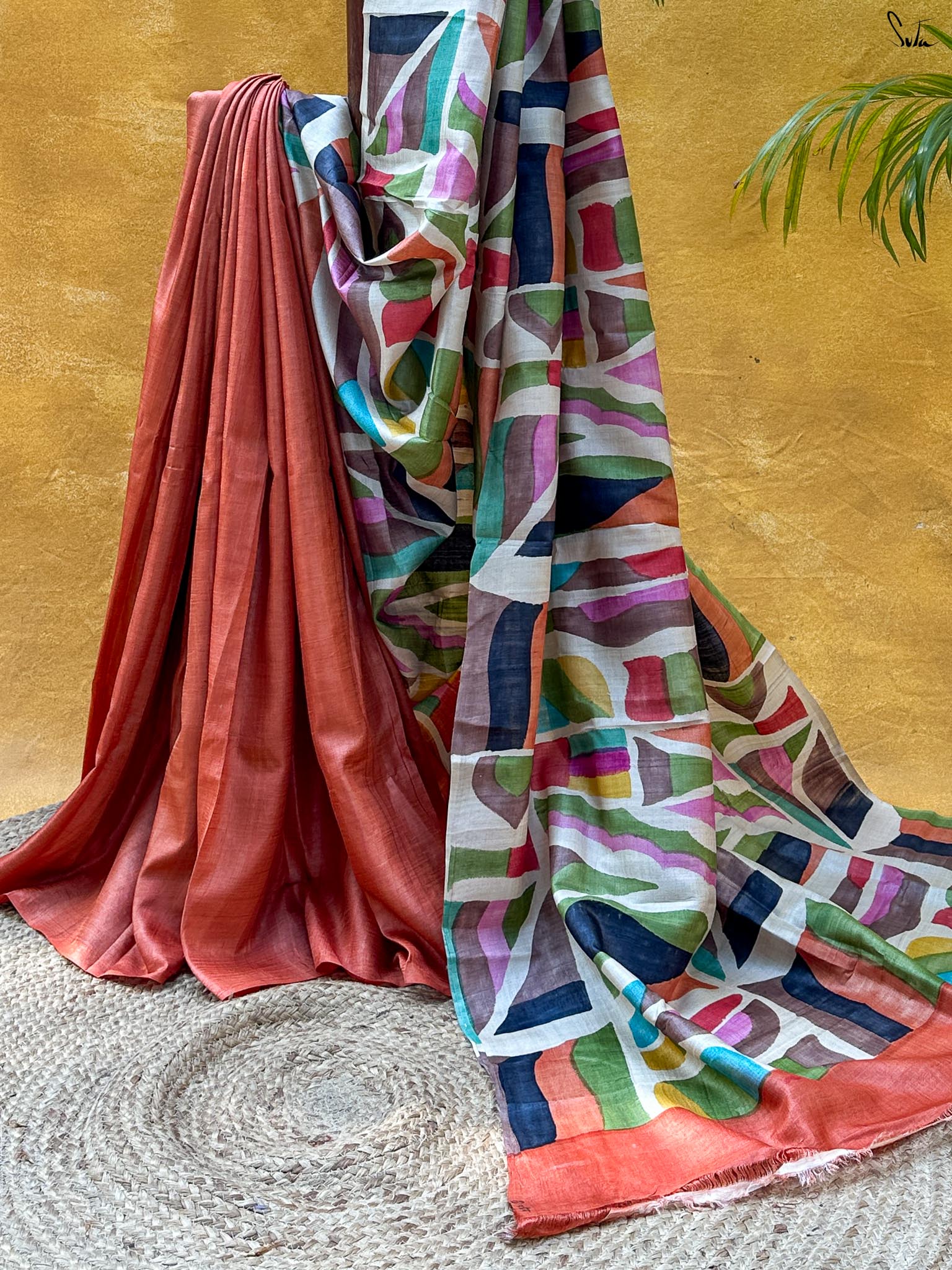 Fusion Rang (Pure Tussar Hand Painted Saree)