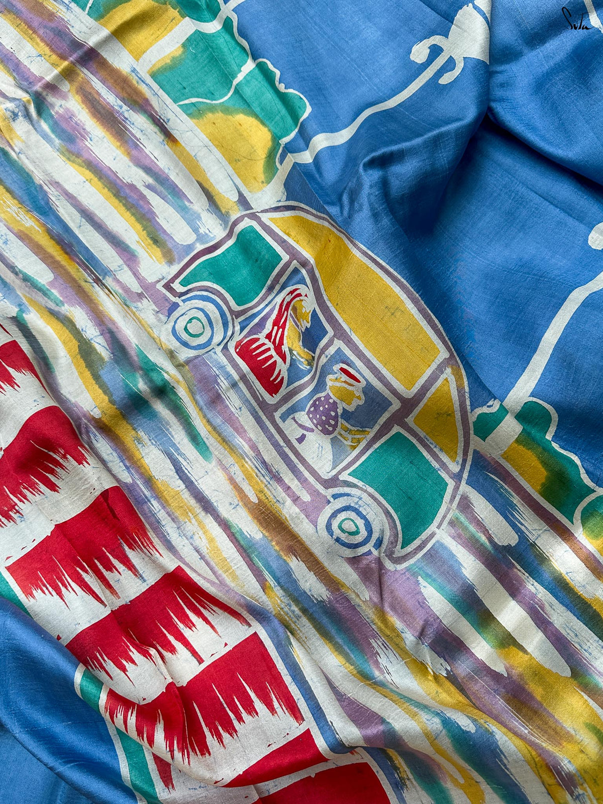 Megher Rong (Hand Painted Batik Silk Saree)