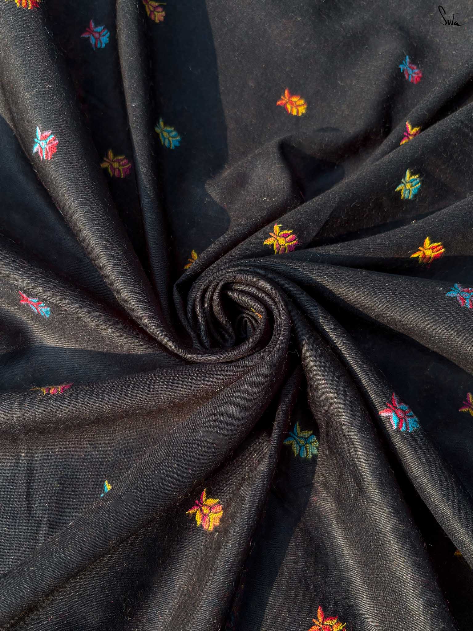 Nettle Pashm Multicolour Woolen Saree