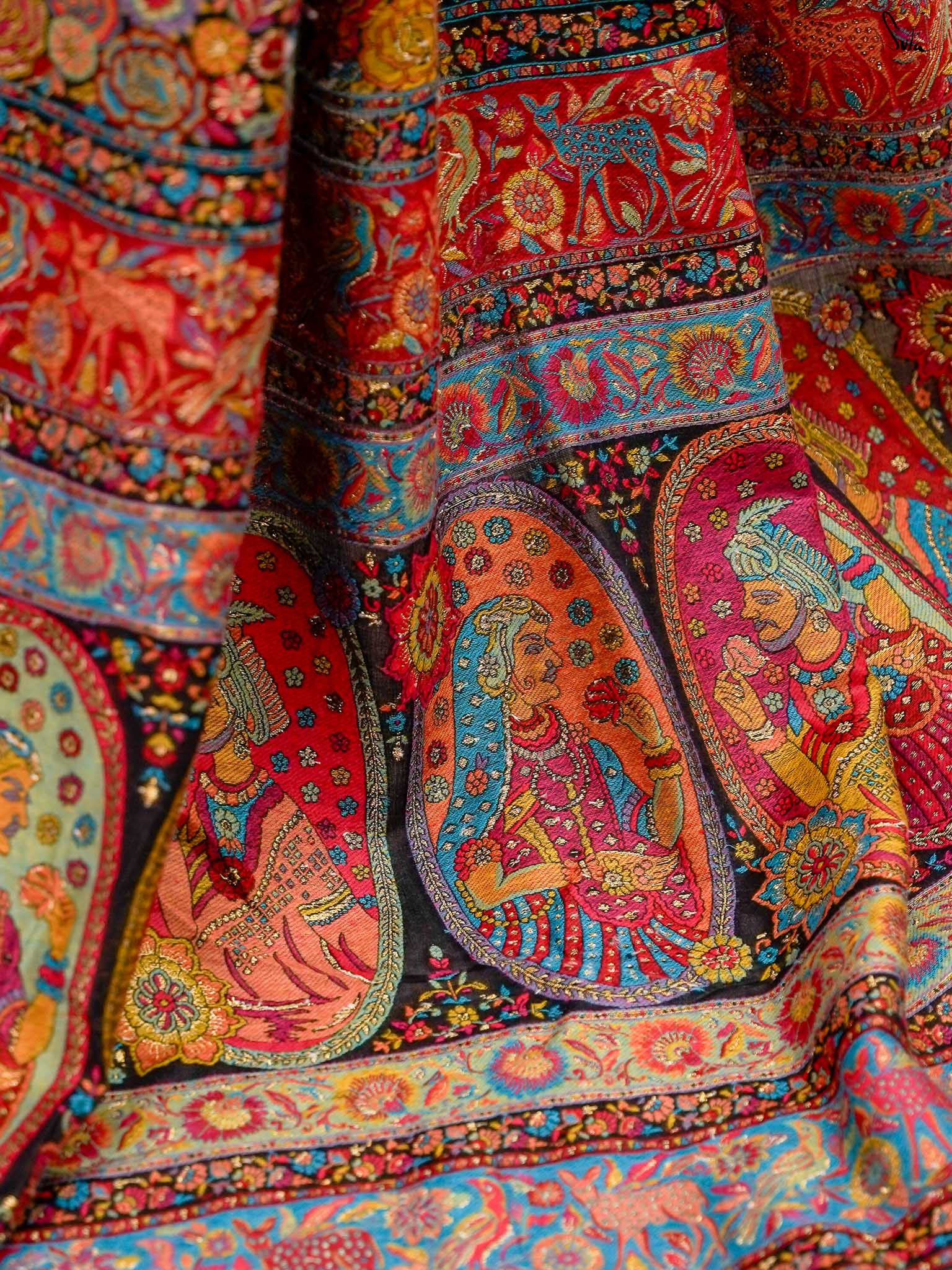 Nettle Pashm Multicolour Woolen Saree