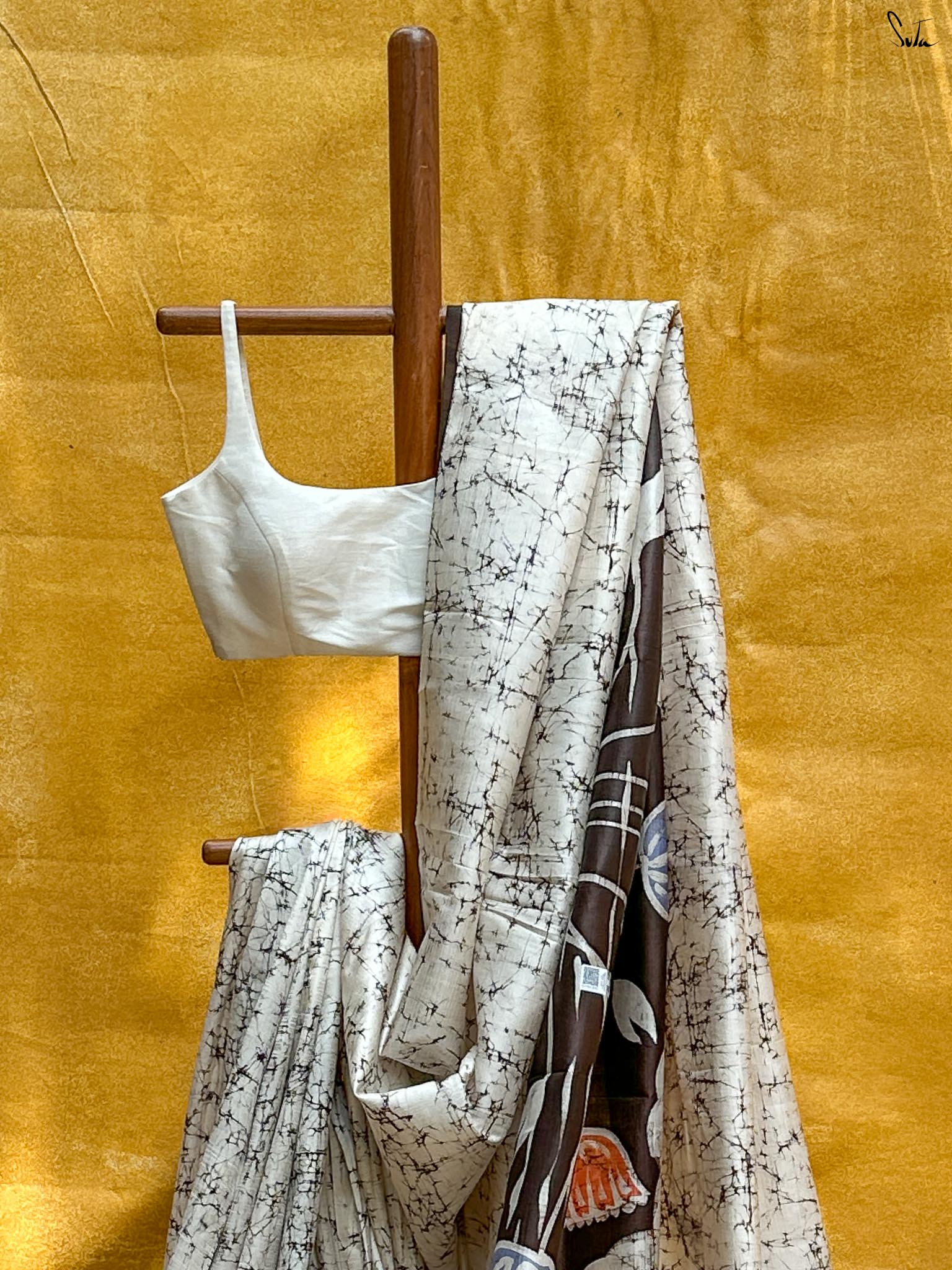 Nodi Dhara (Hand Painted Batik Silk Saree)