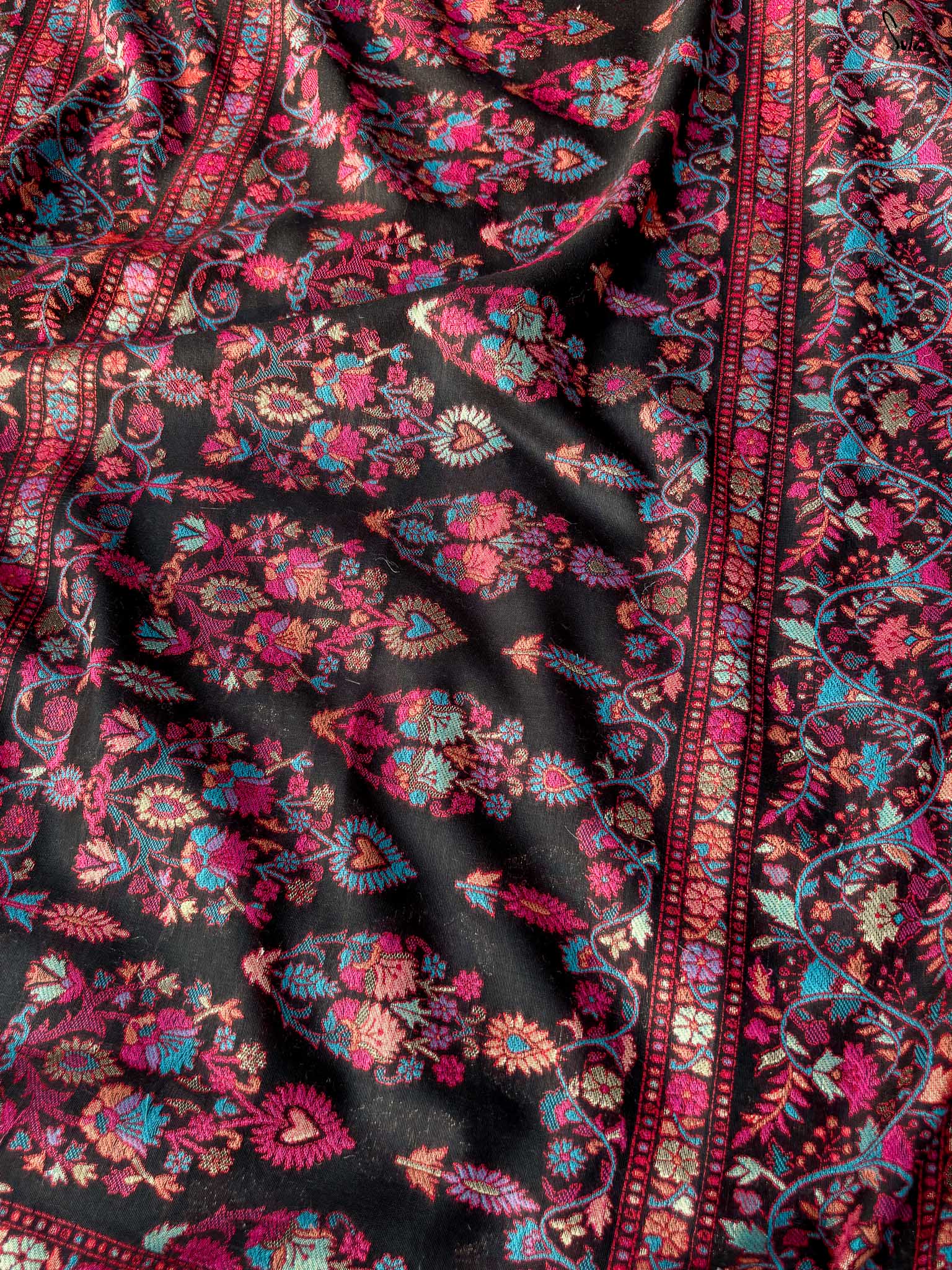 Pine Pashm Multicolour Woolen Saree