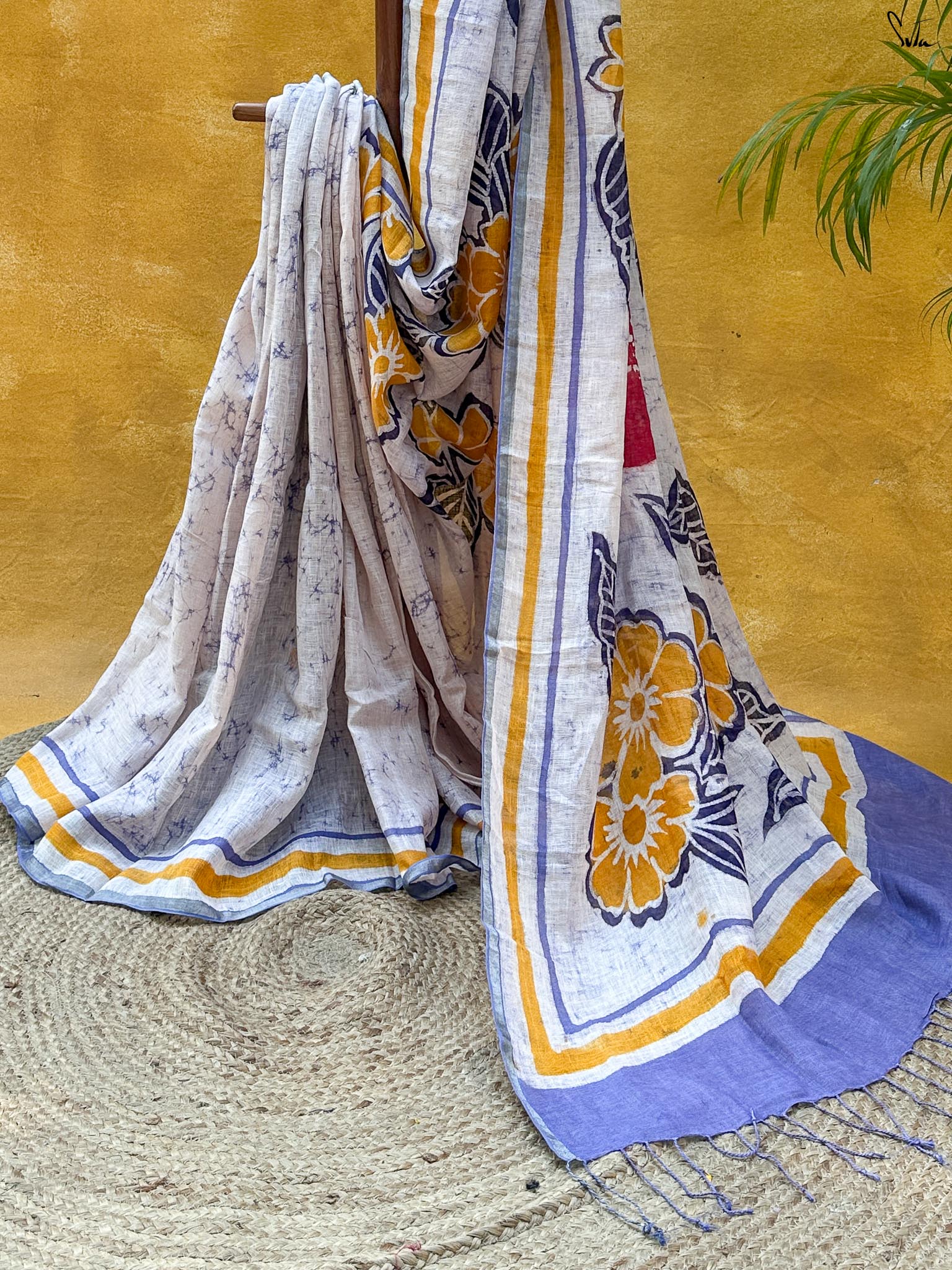 Rang Chitram (Pure Linen Hand Batik Saree)