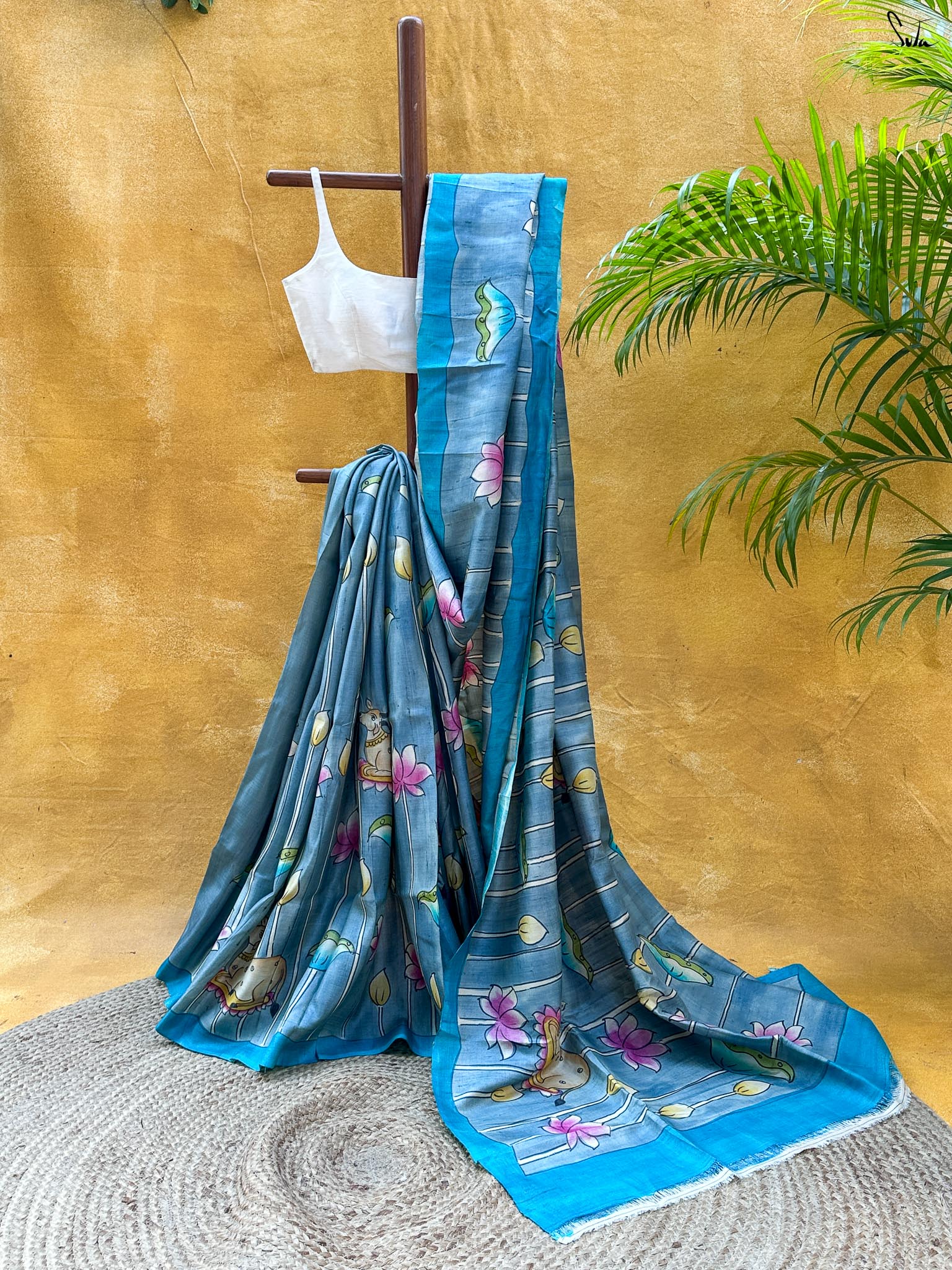 Rang Leher (Pure Tussar Hand Painted Saree)