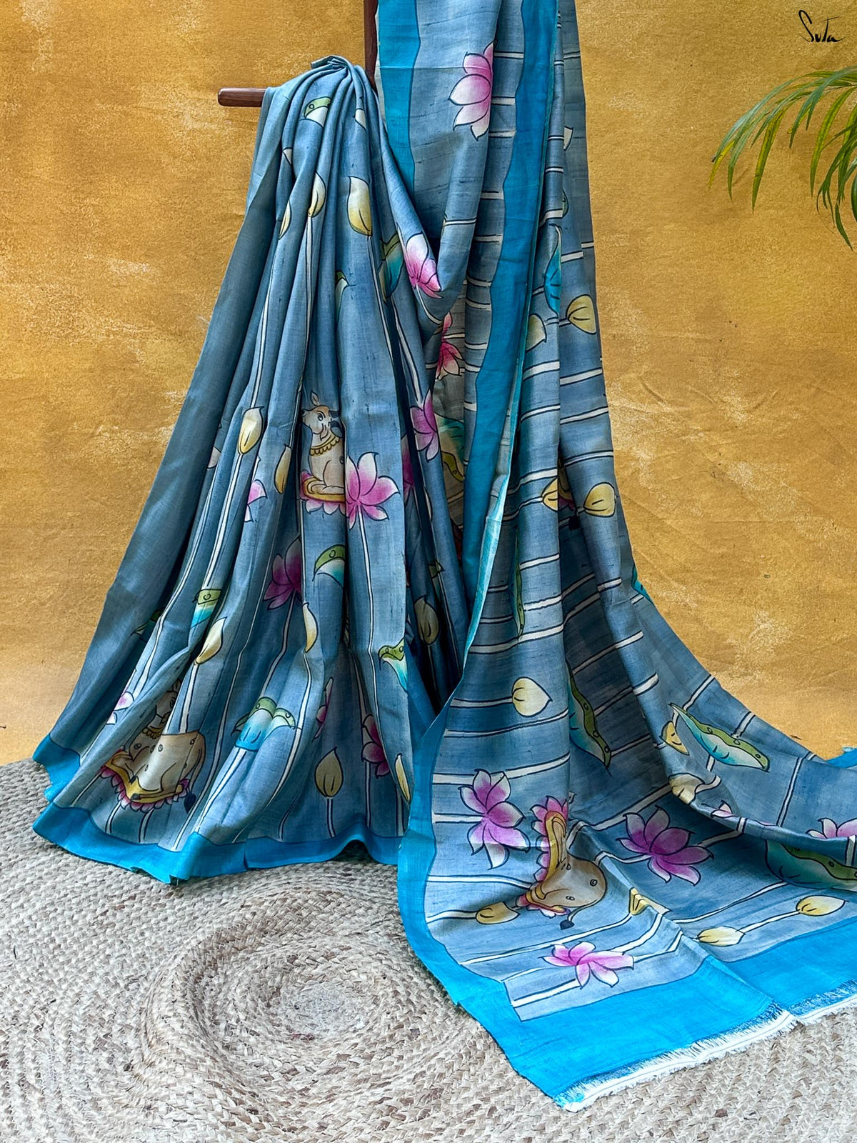 Rang Leher (Pure Tussar Hand Painted Saree)