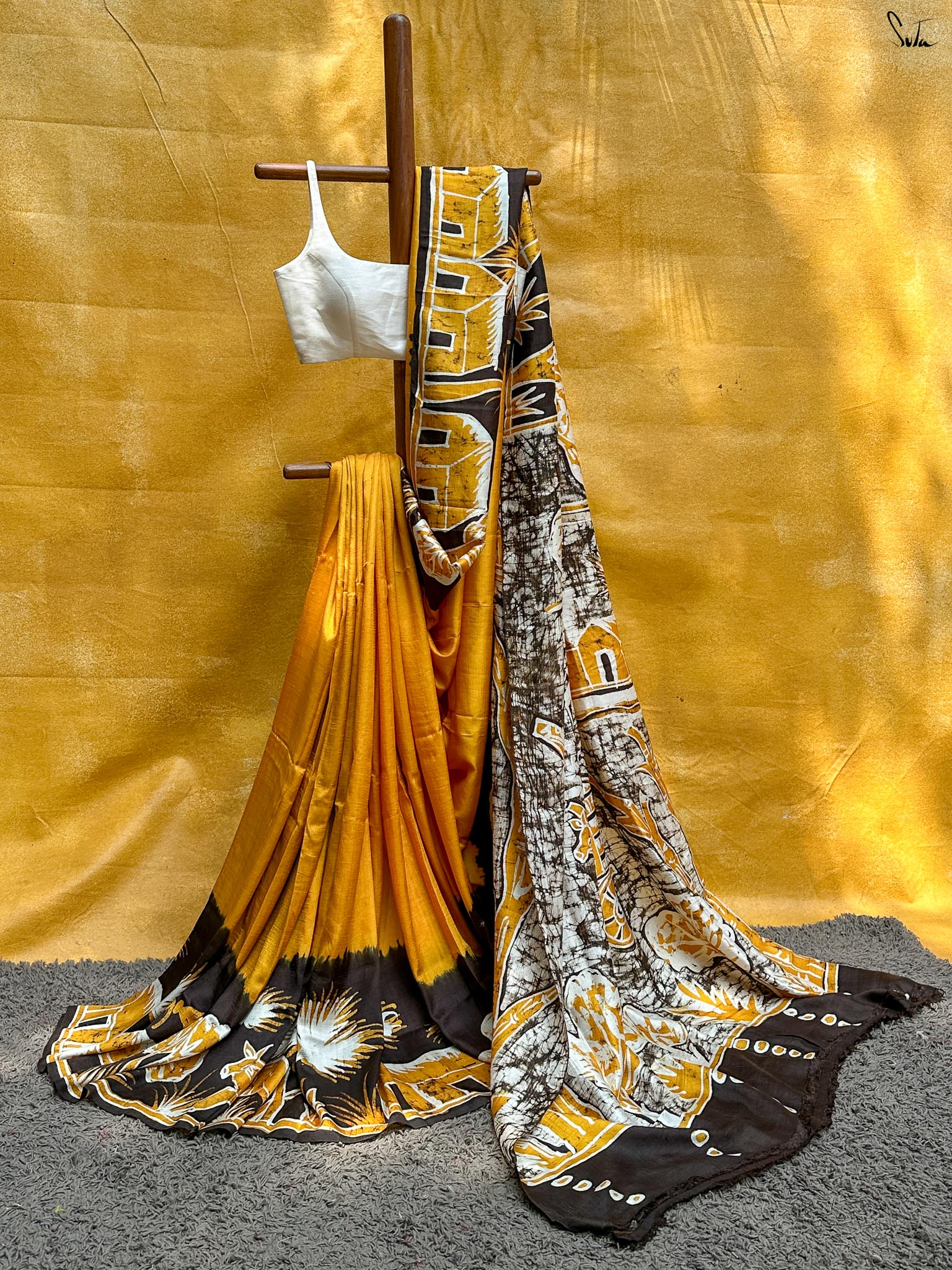 Ranga Mati (Hand Painted Batik Silk Saree)