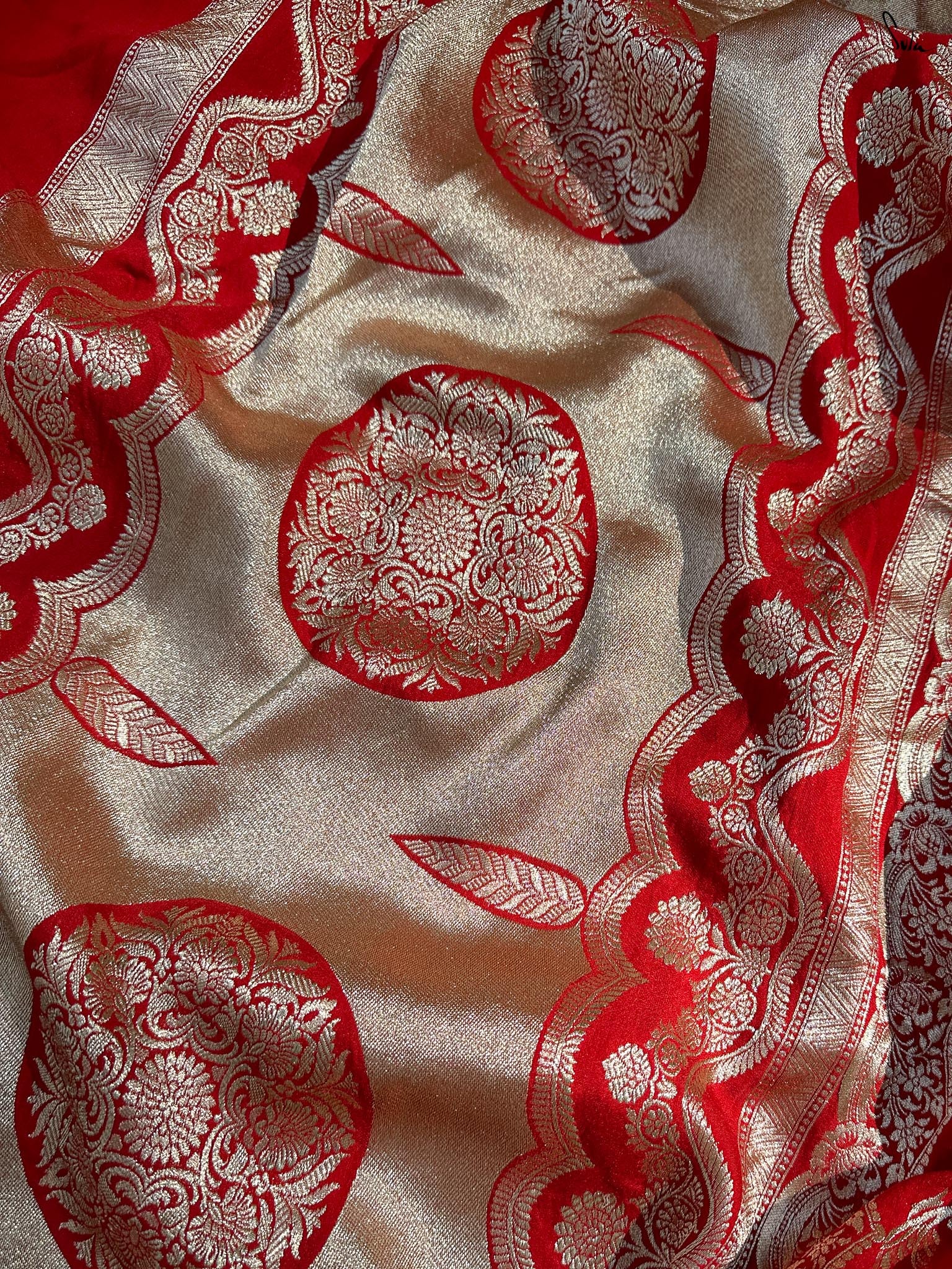 Chandramukhi Red Banarasi Saree
