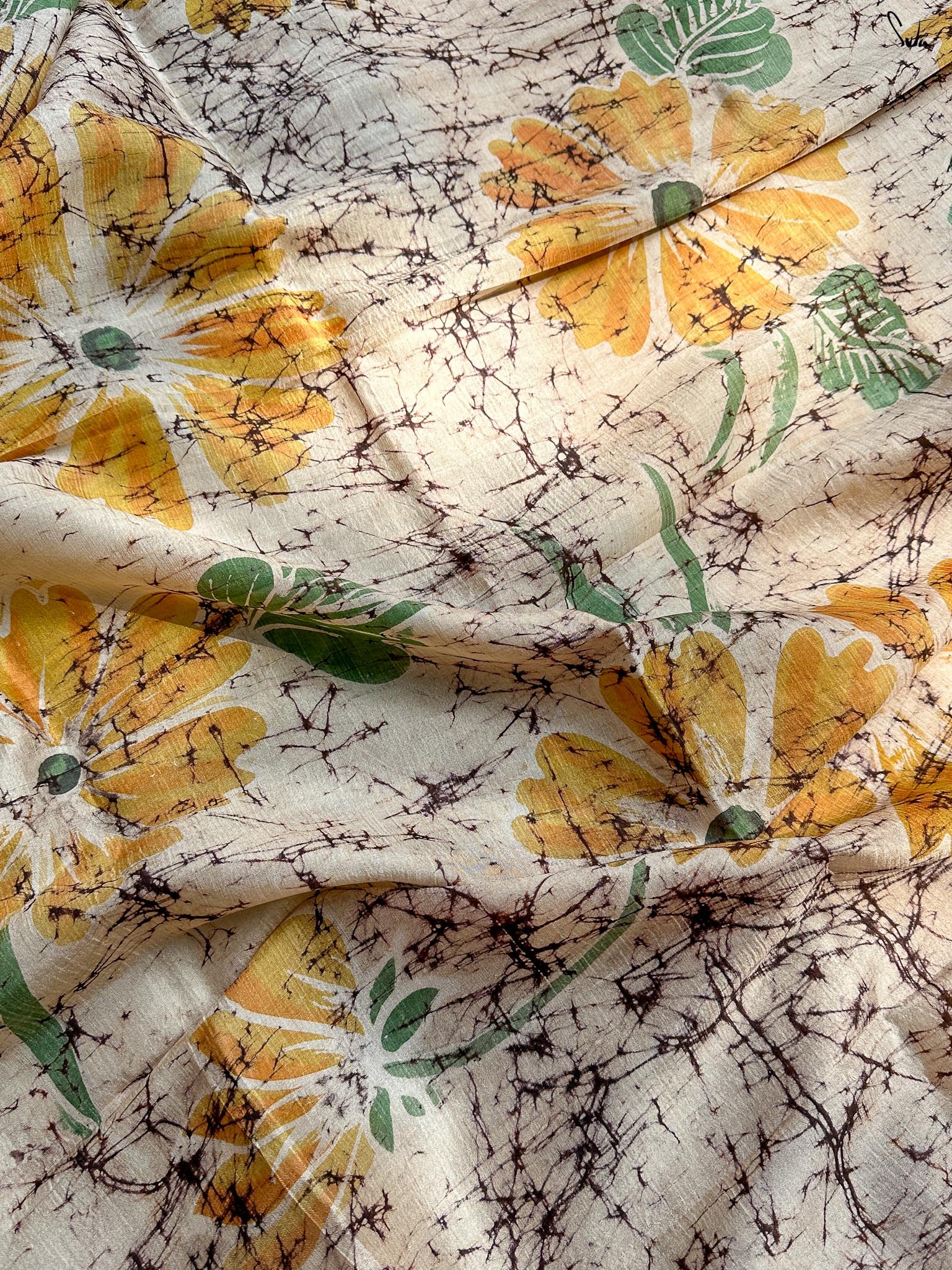 Ronger Chhoya (Hand Painted Batik Silk Saree)