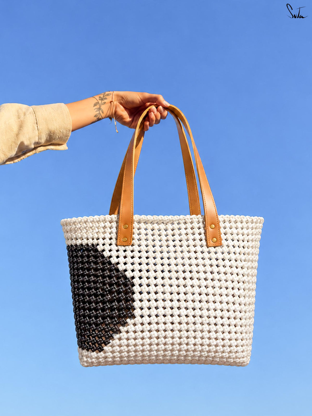 Retro Polka White Tote