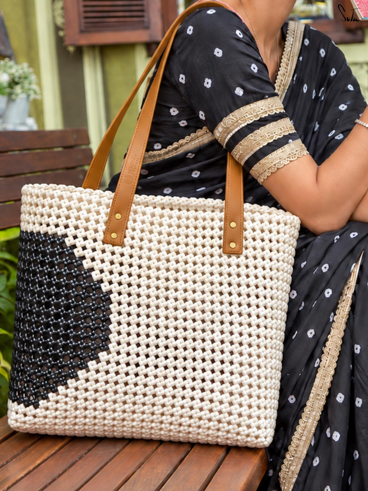 Retro Polka White Tote