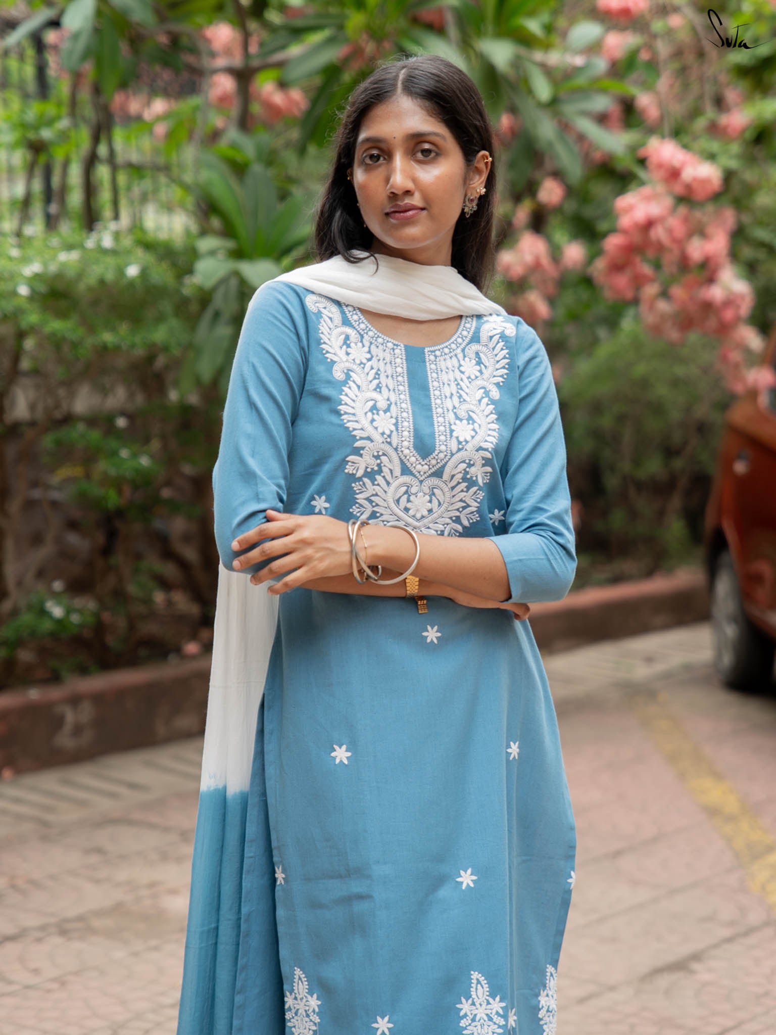 Suta Blue Cotton Kurta Set