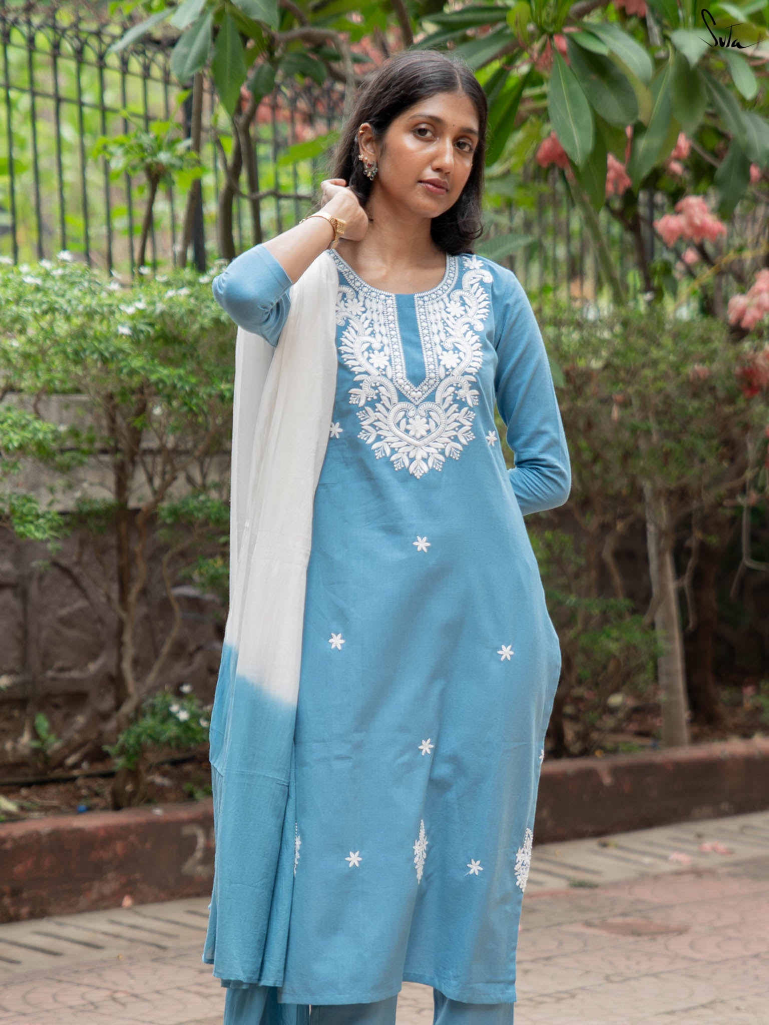 Suta Blue Cotton Kurta Set
