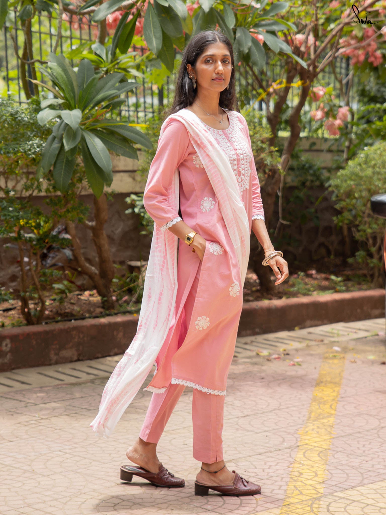 Suta Pink Pure Cotton Kurta Set