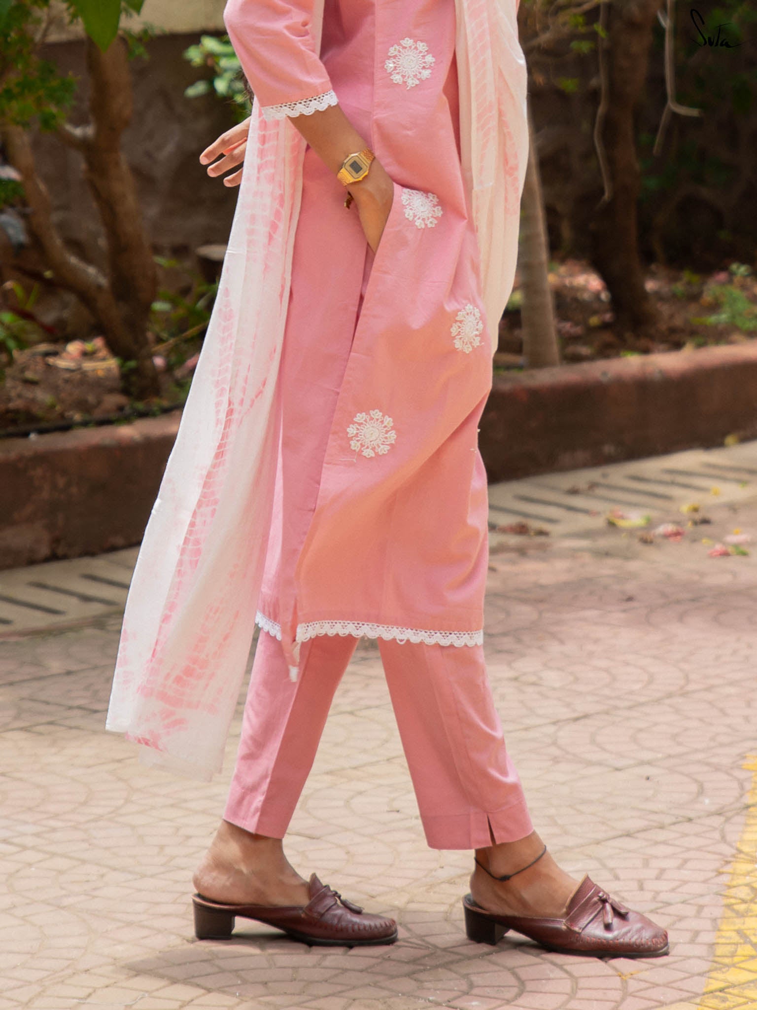 Suta Pink Pure Cotton Kurta Set