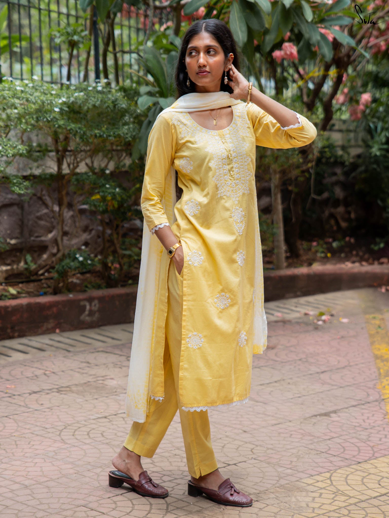 Suta Yellow Cotton Kurta Set