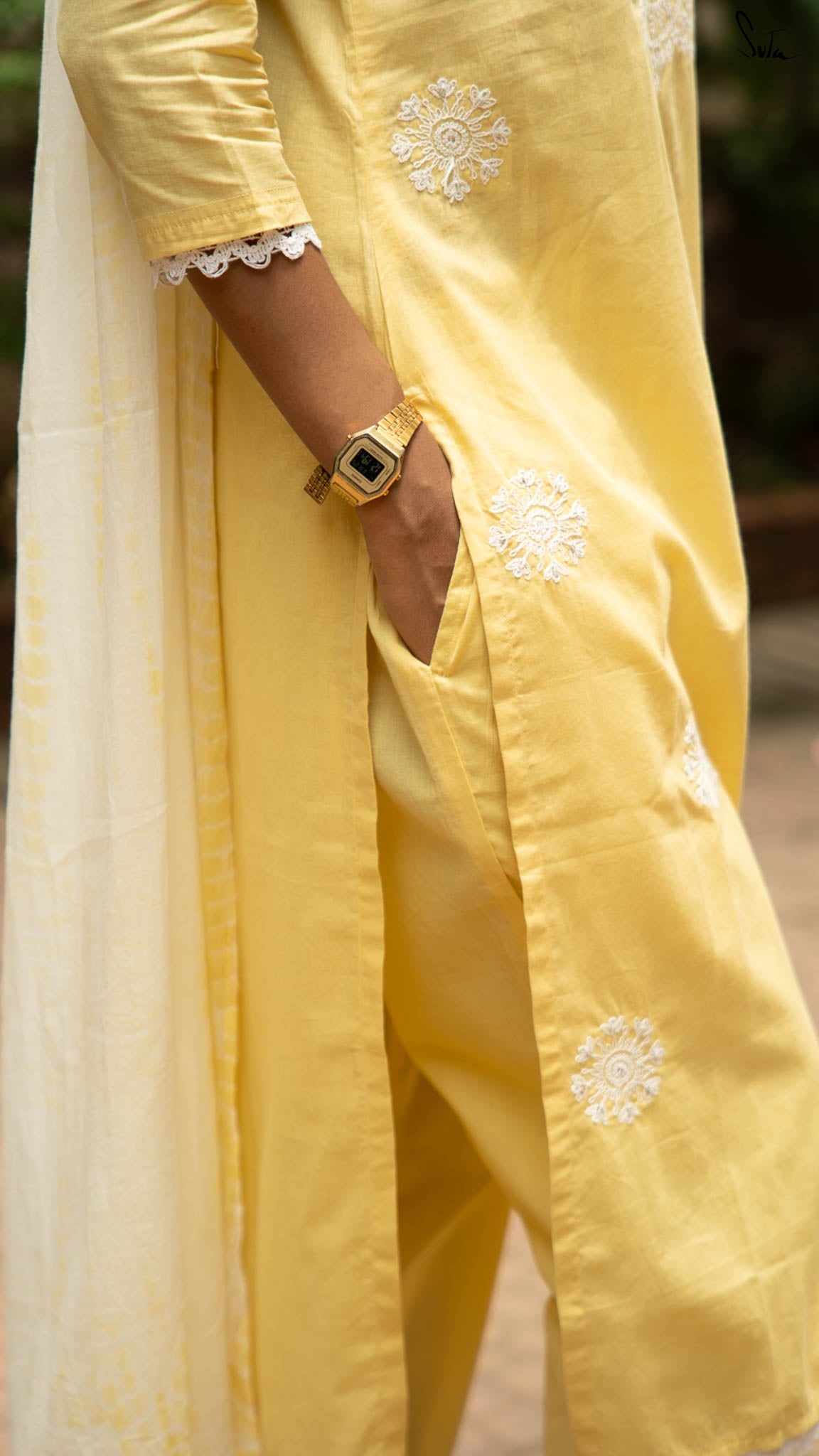 Suta Yellow Cotton Kurta Set