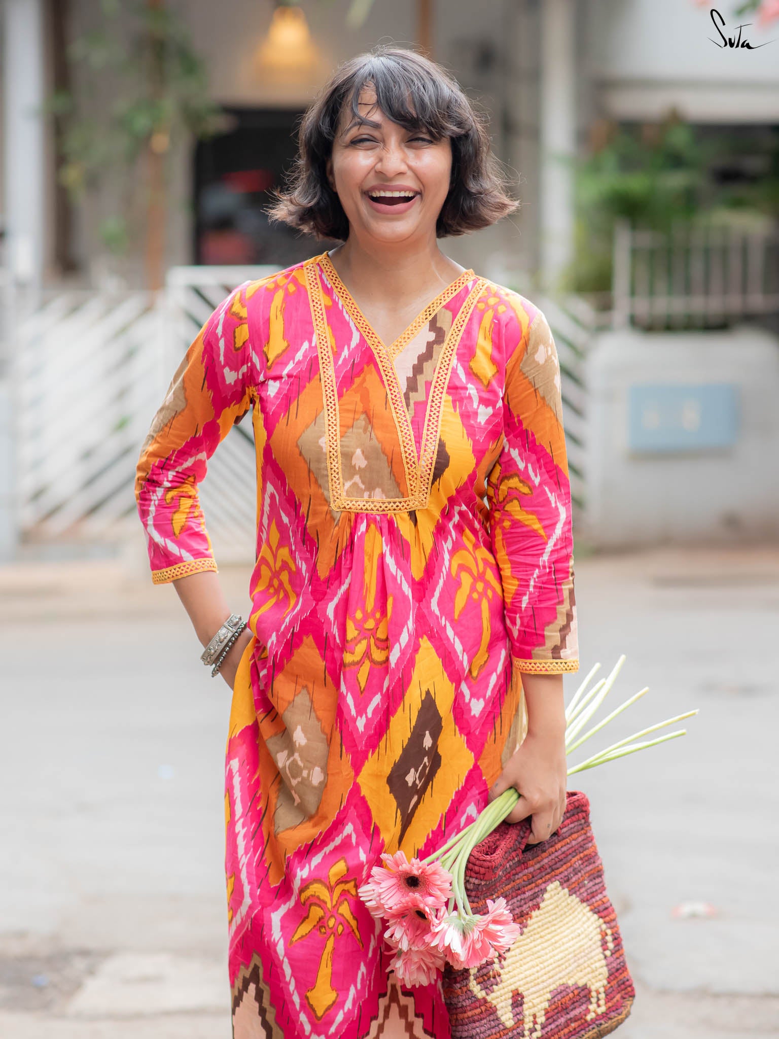 Suta Multicolour Cotton Kurta Set