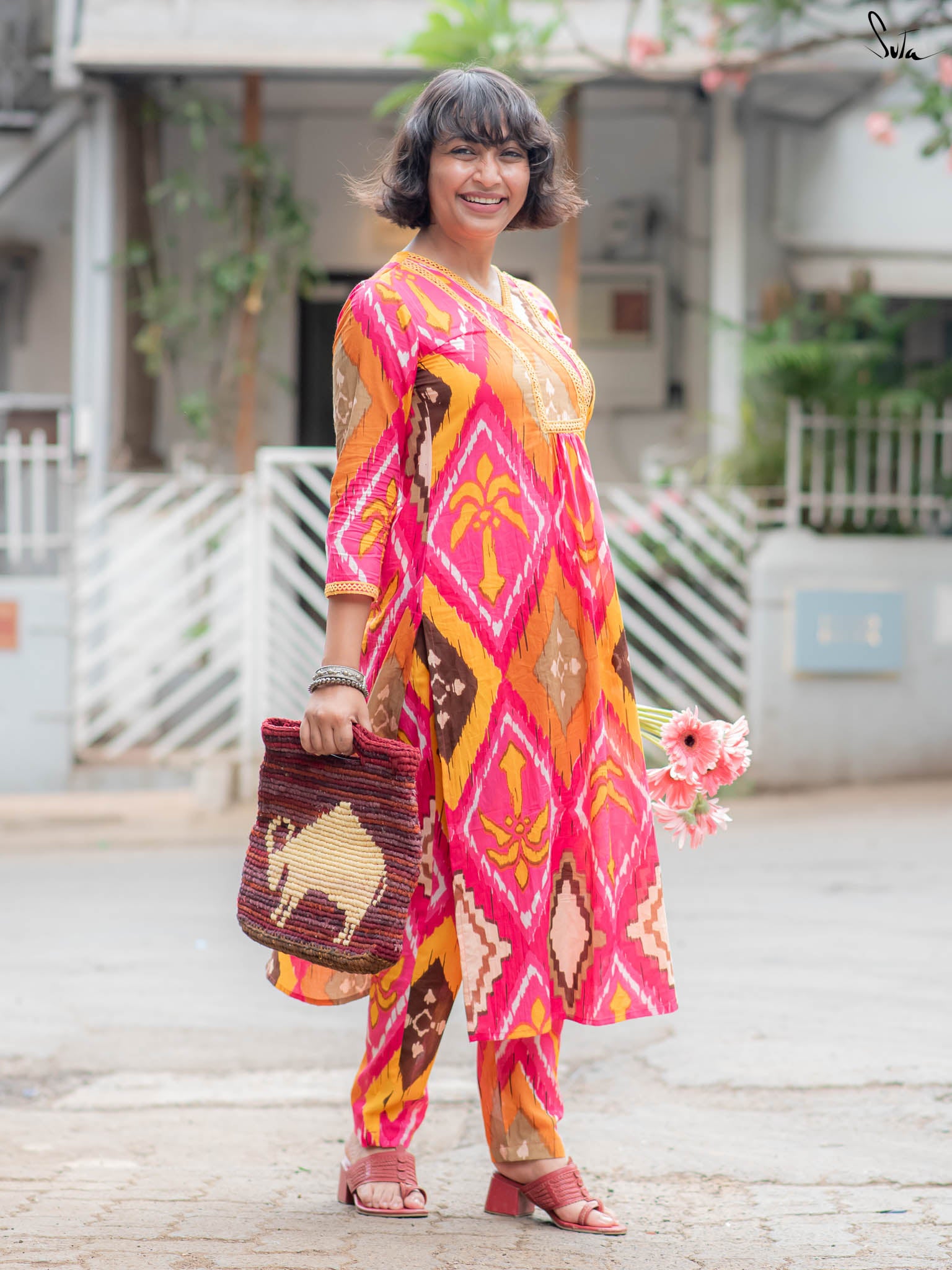 Suta Multicolour Cotton Kurta Set