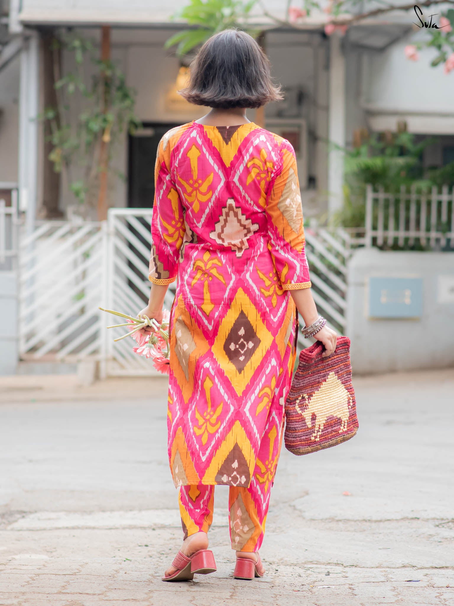 Suta Multicolour Cotton Kurta Set