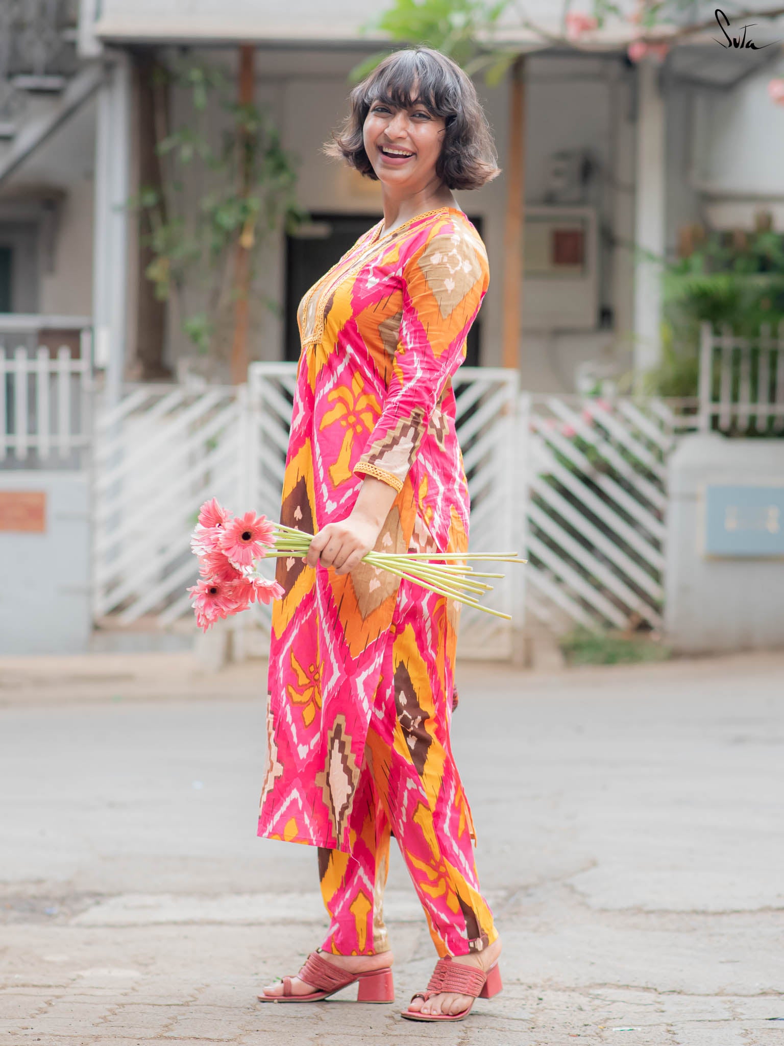 Suta Multicolour Cotton Kurta Set