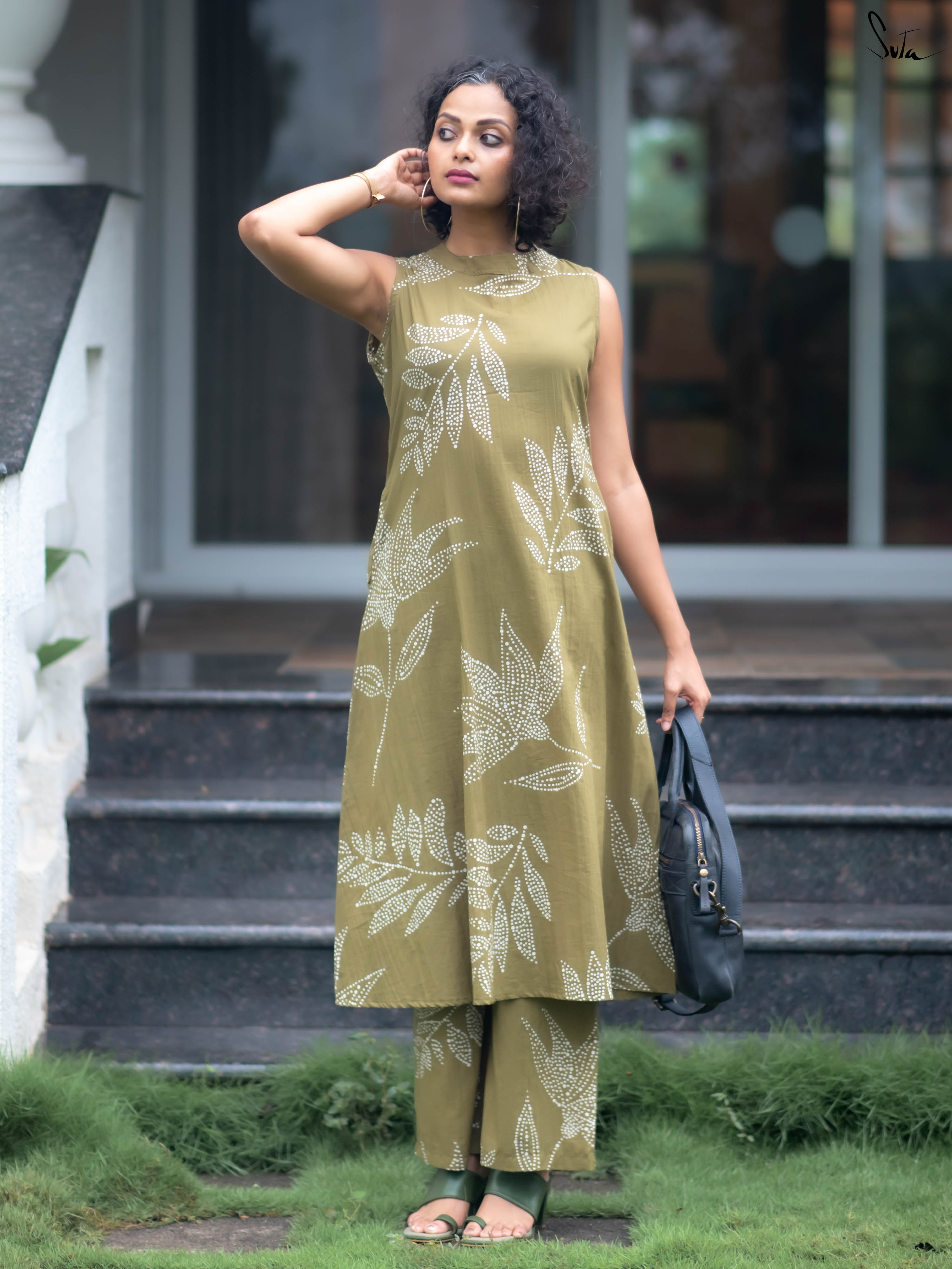 Suta Olive Cotton Kurta Set