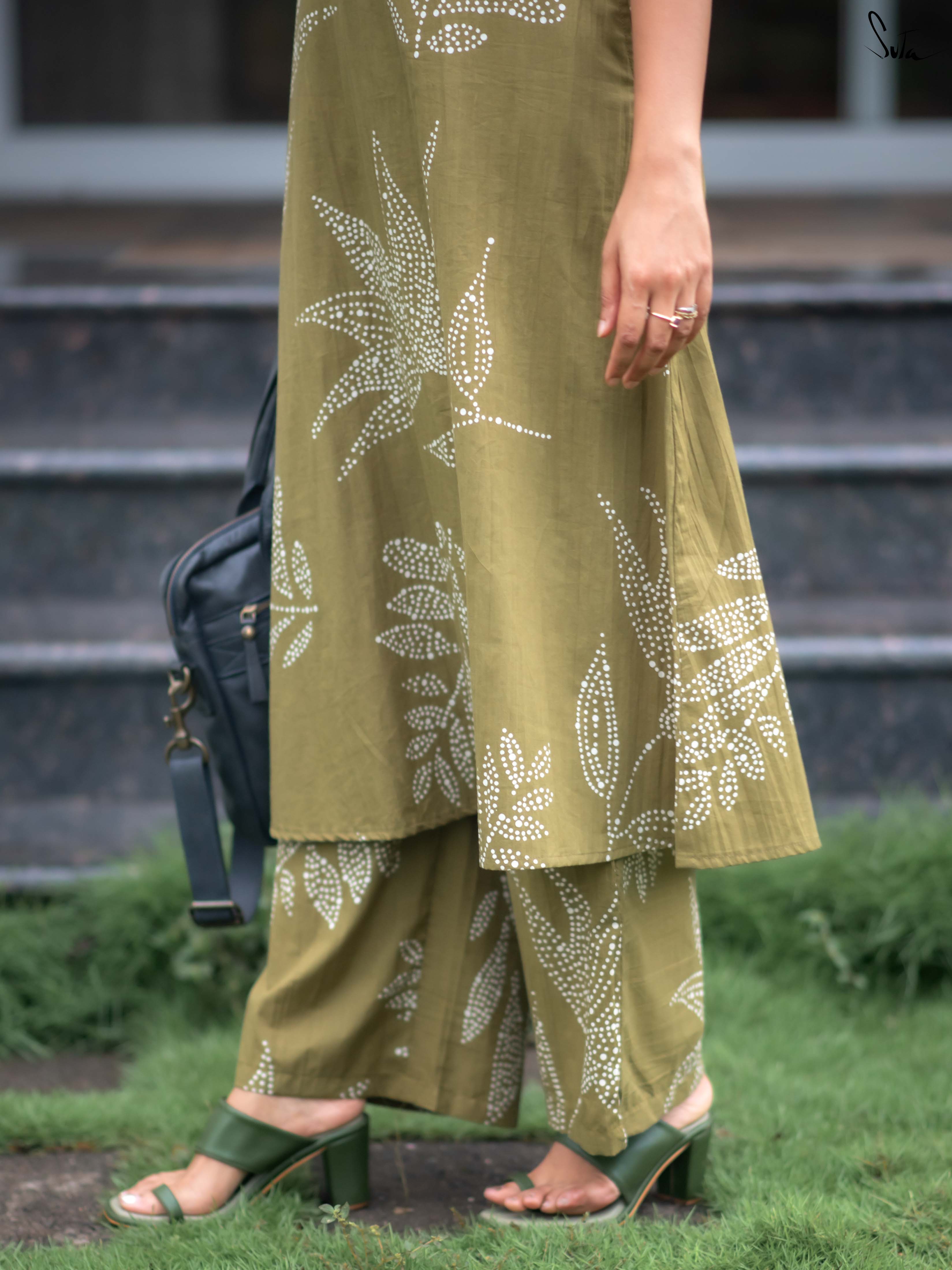 Suta Olive Cotton Kurta Set