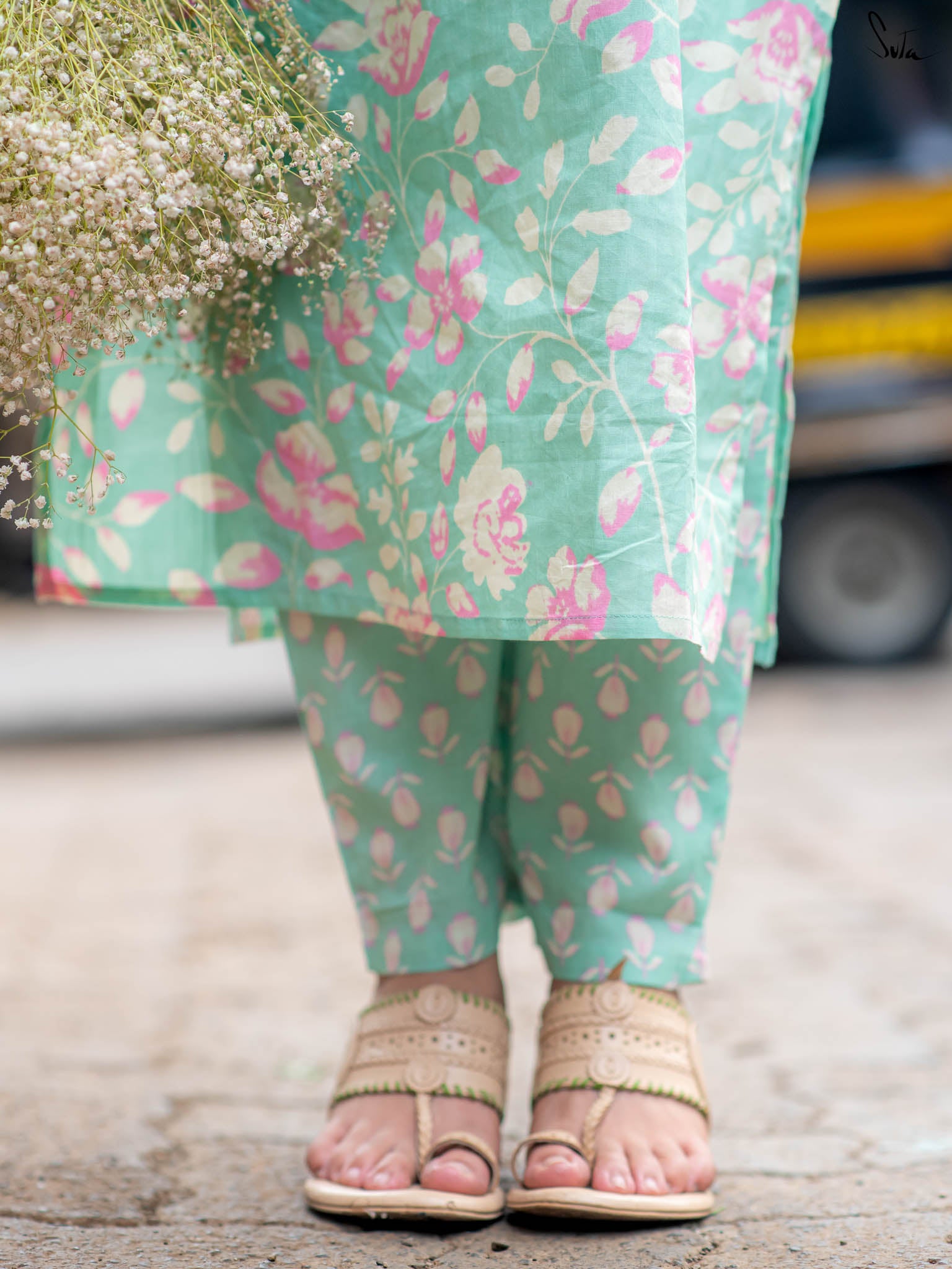 Suta Green Cotton Kurta Set