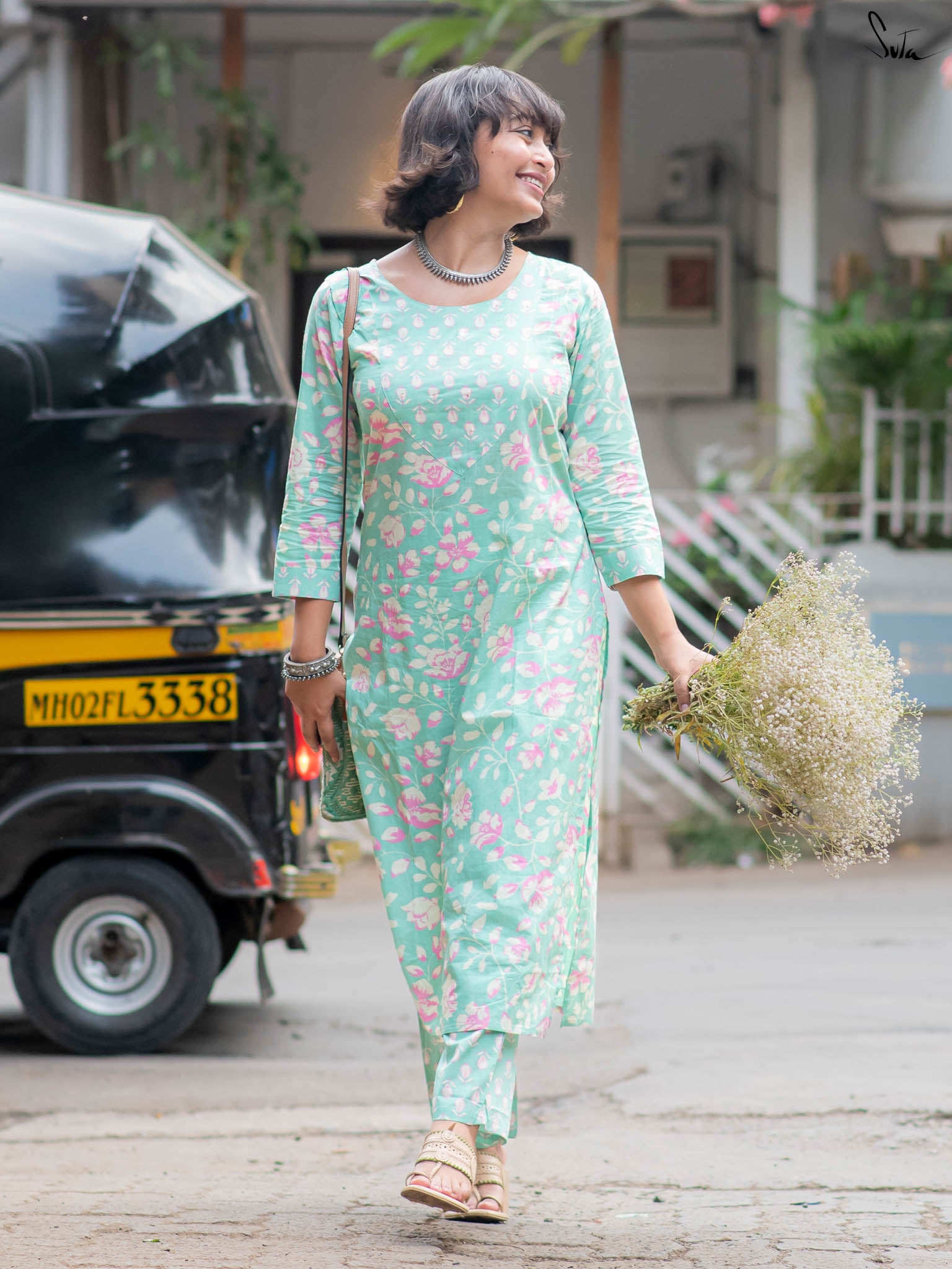 Suta Green Cotton Kurta Set