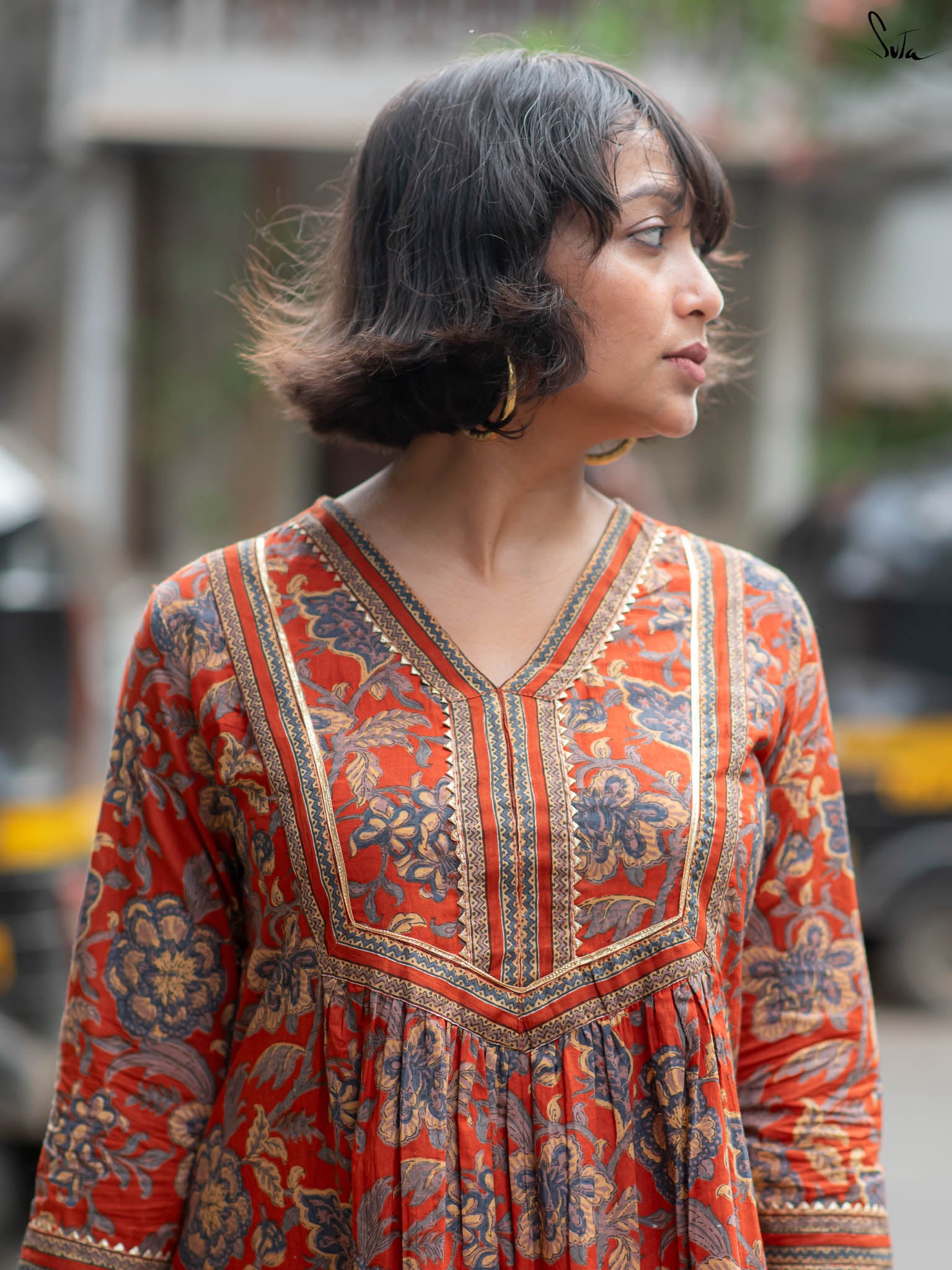 Suta Maroon Cotton Kurta Set