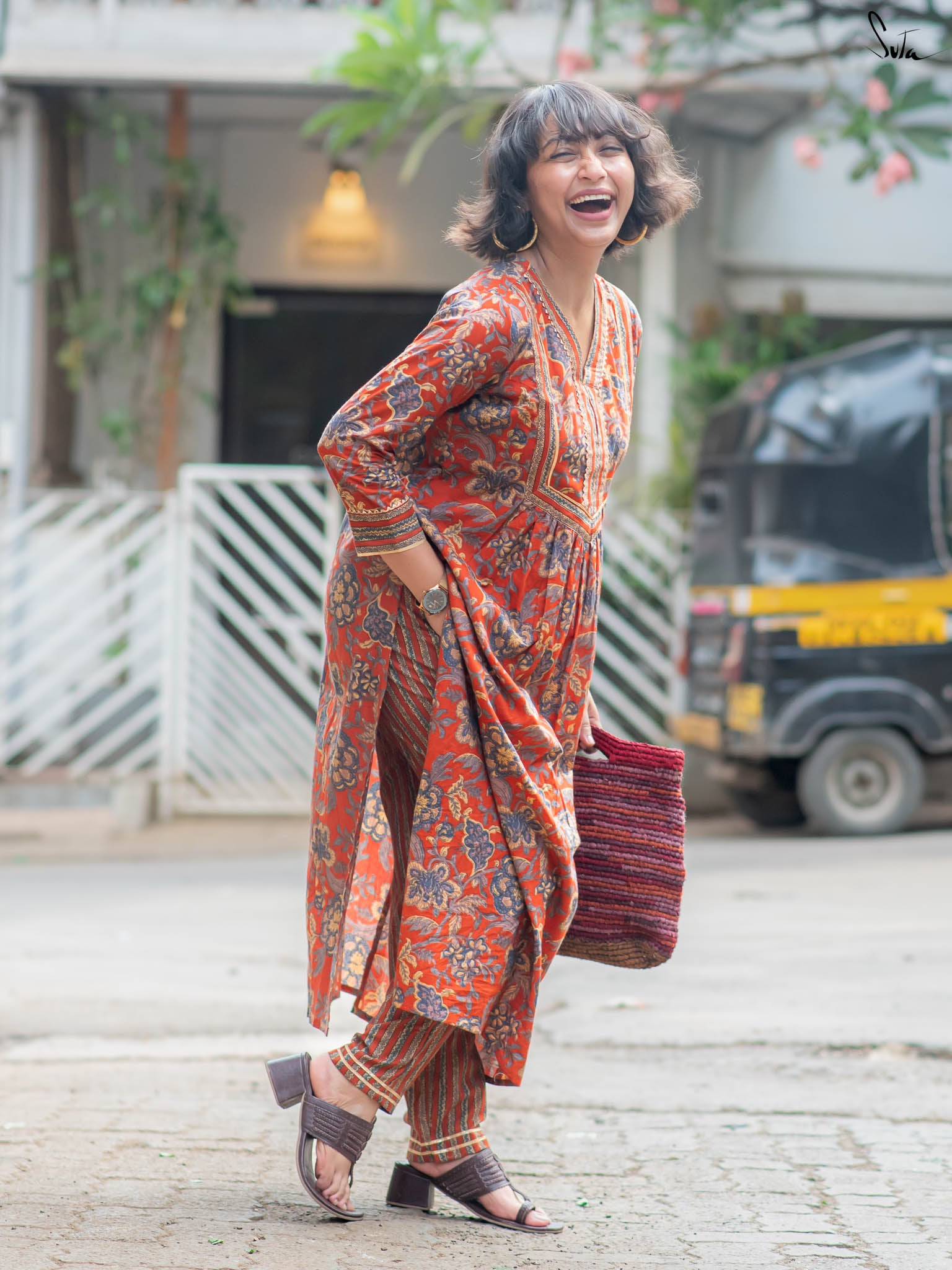 Suta Maroon Cotton Kurta Set