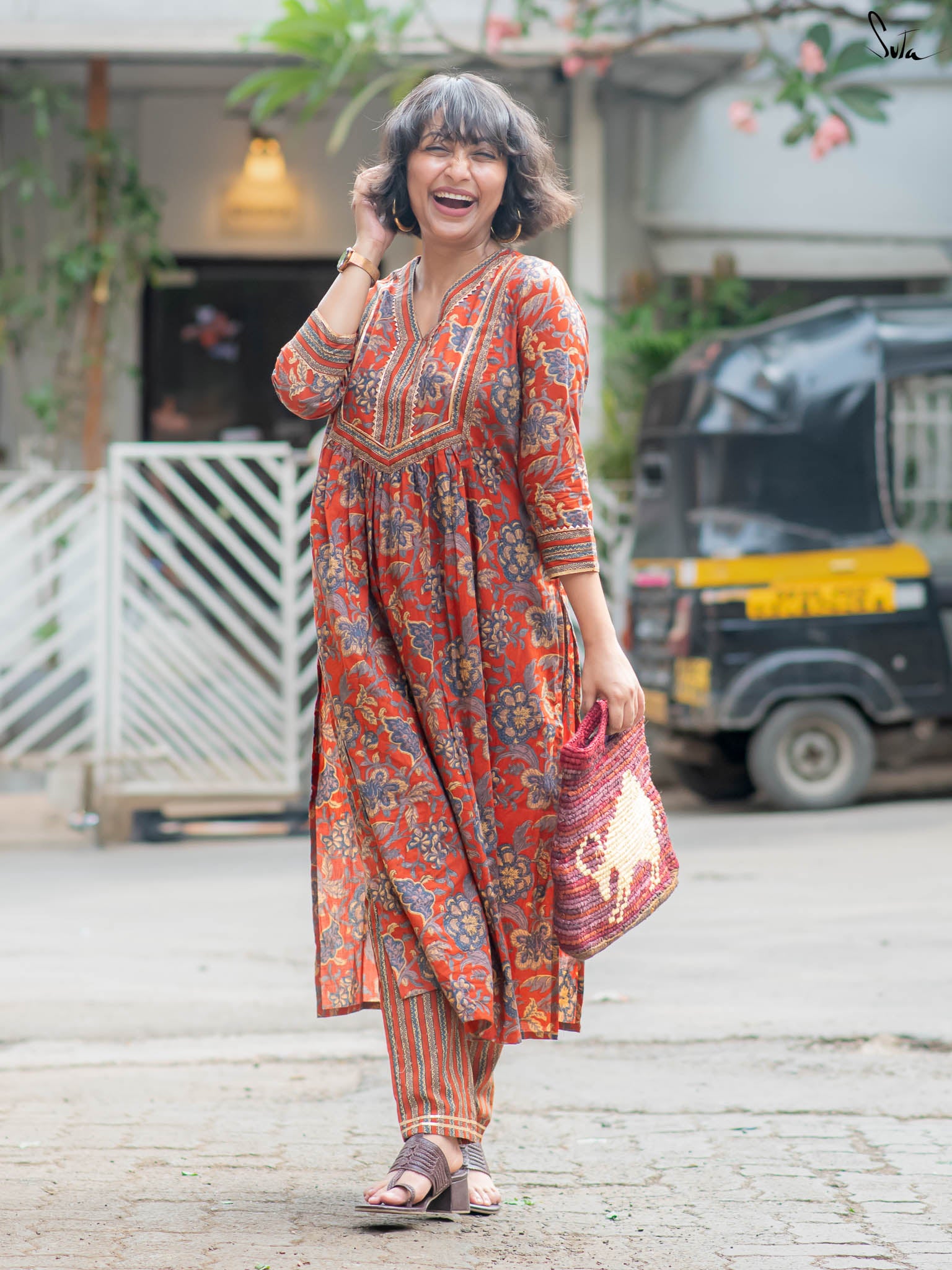 Suta Maroon Cotton Kurta Set