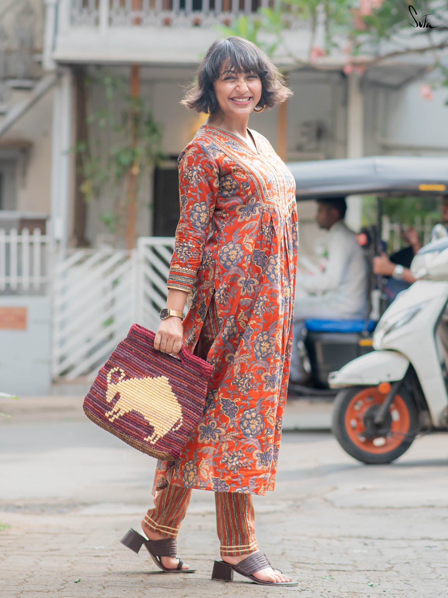 Suta Maroon Cotton Kurta Set
