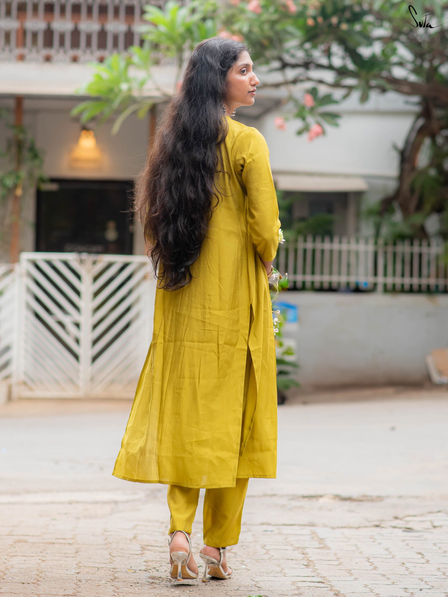 Suta Mustard Silk Kurta Set