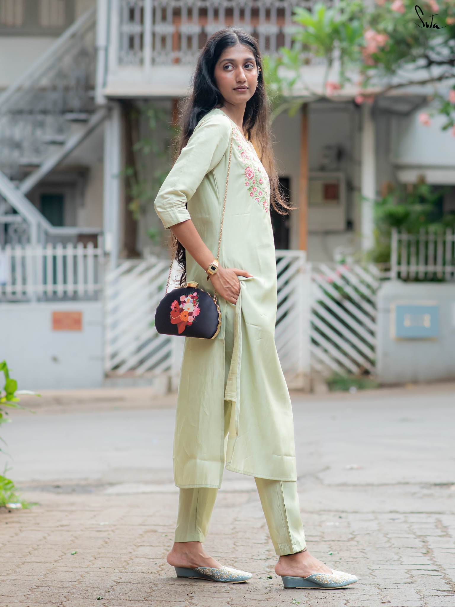 Suta Green Silk Kurta Set