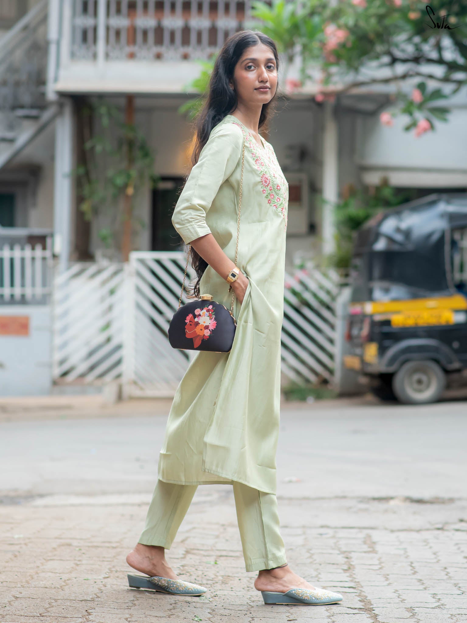 Suta Green Silk Kurta Set