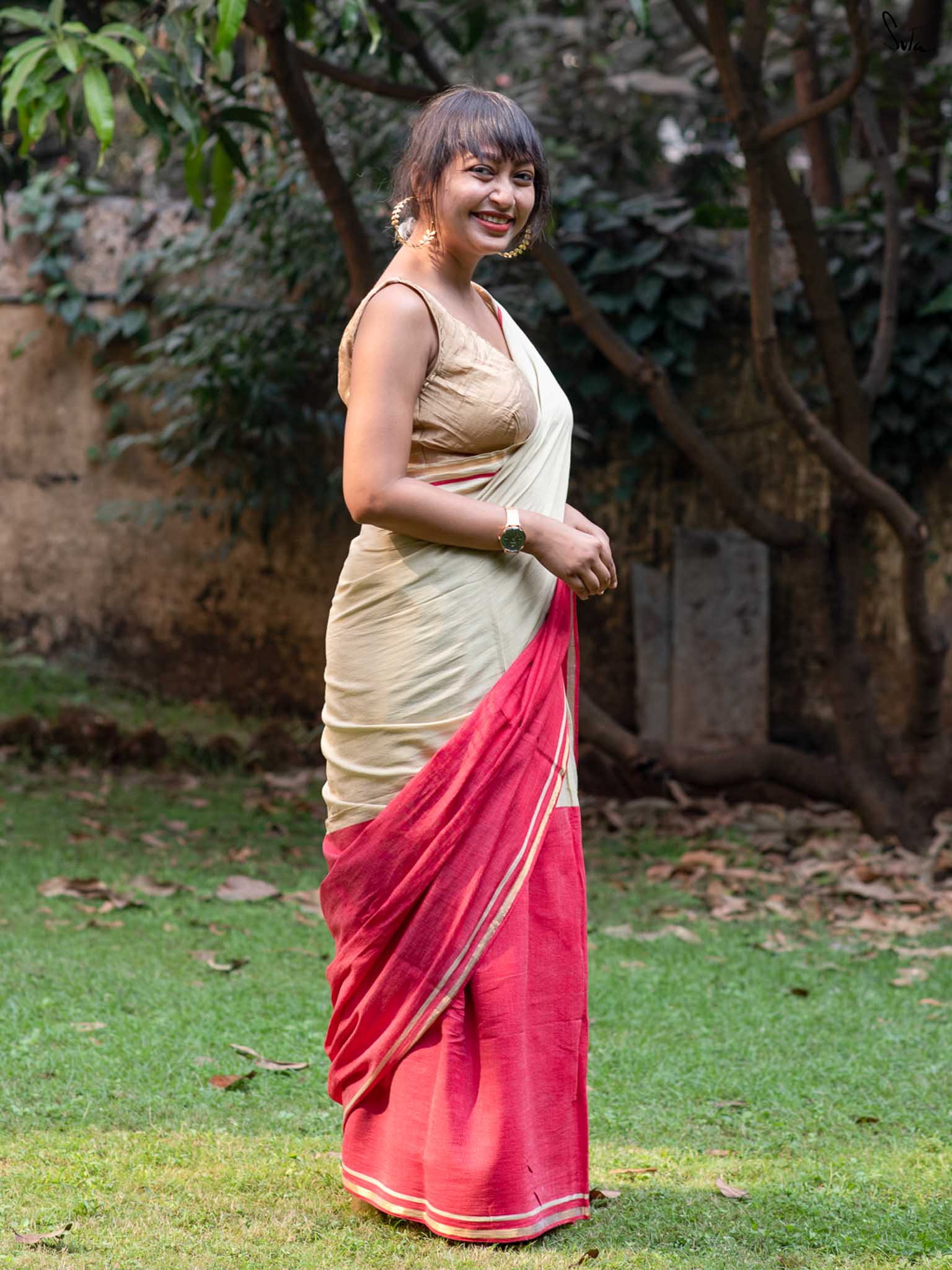 Double Trouble - Off White & Red