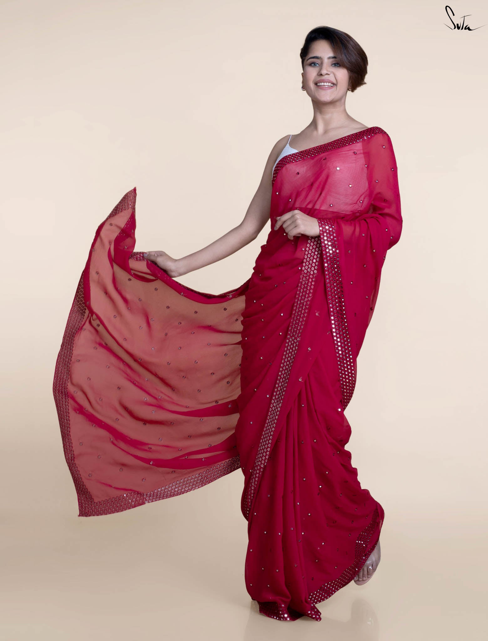 Classic Red Saree