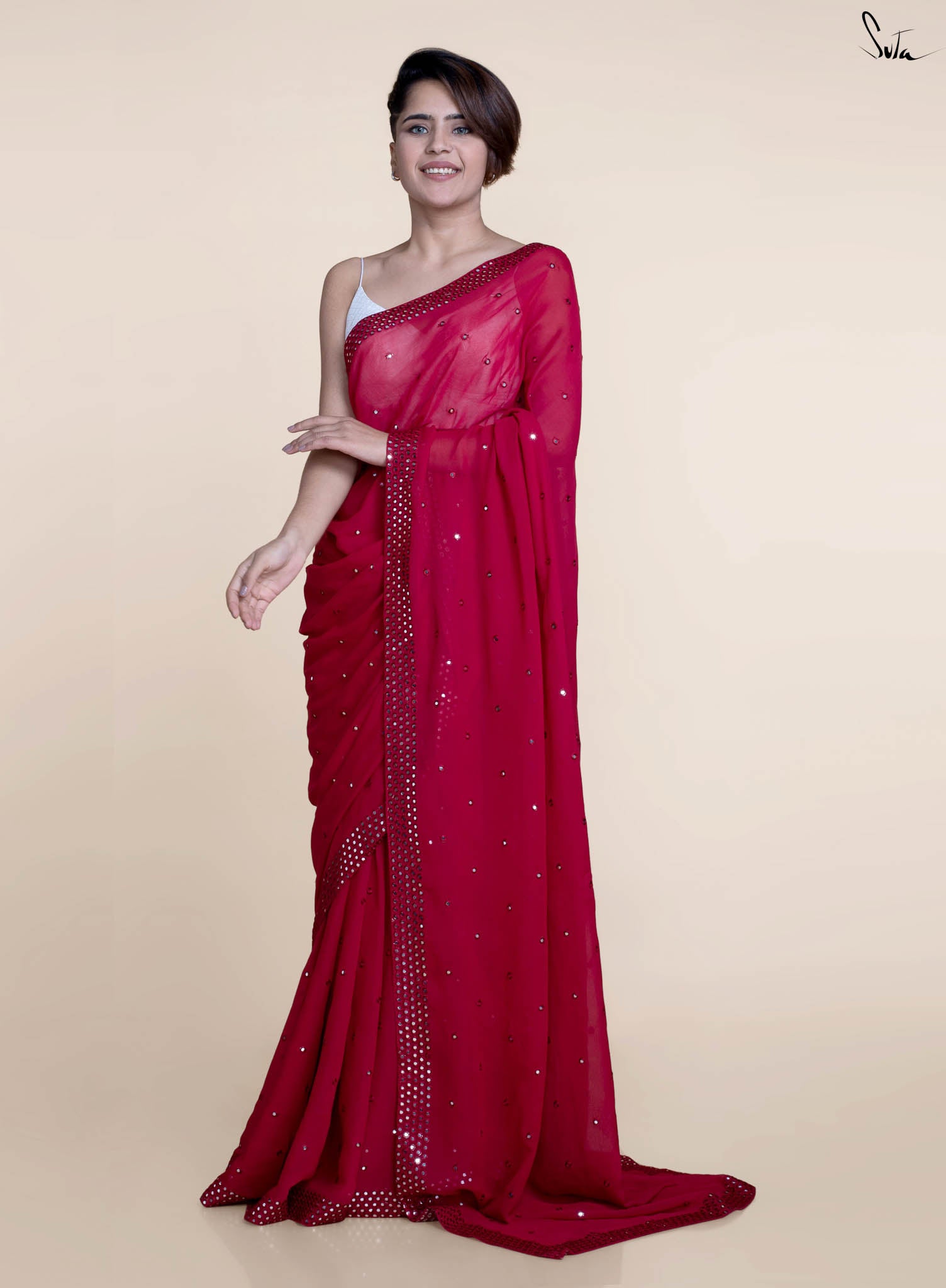 Classic Red Saree