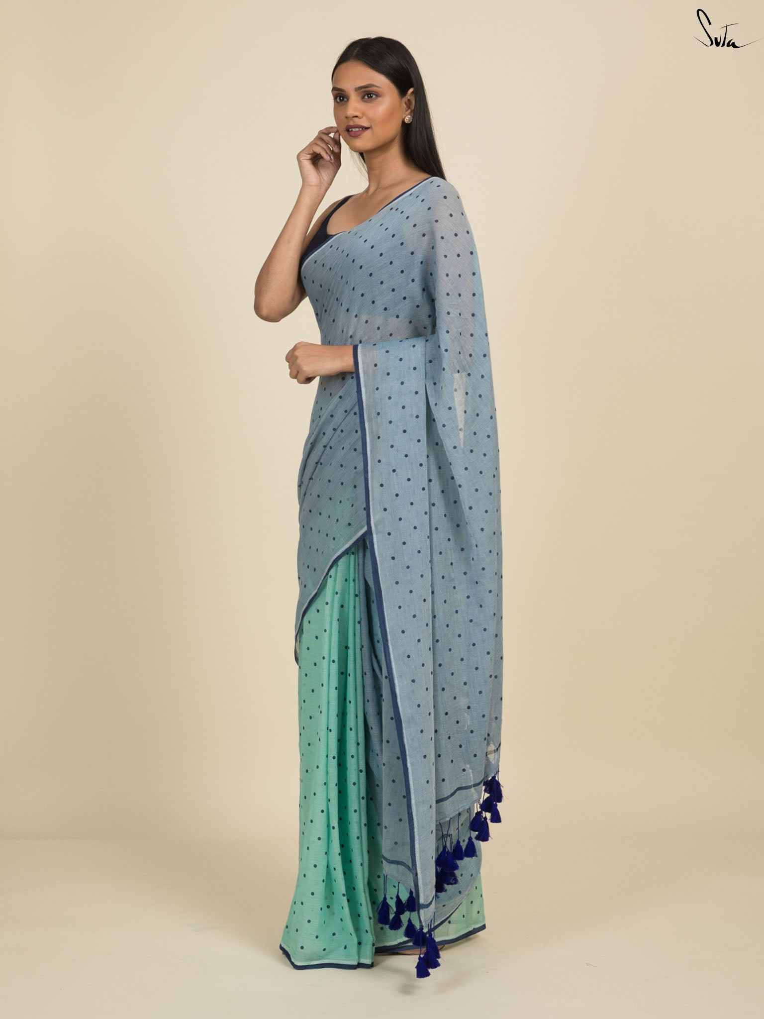 Jhilmil Polka Saree