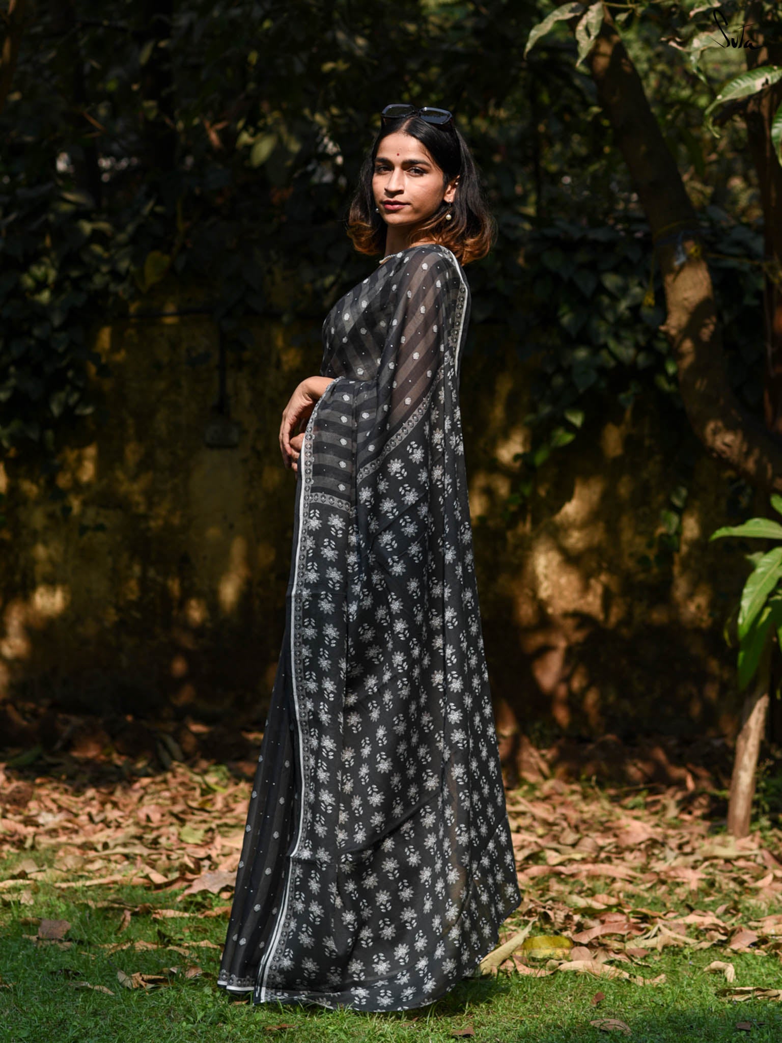 Suta Floral Printed Pure Cotton Saree